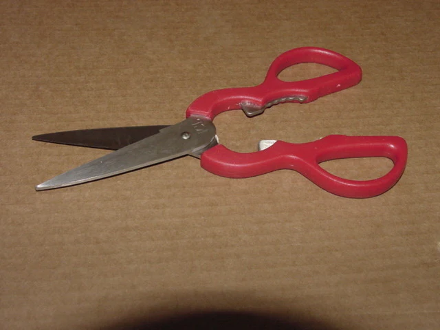 8" Kitchen Shears; Red Handle