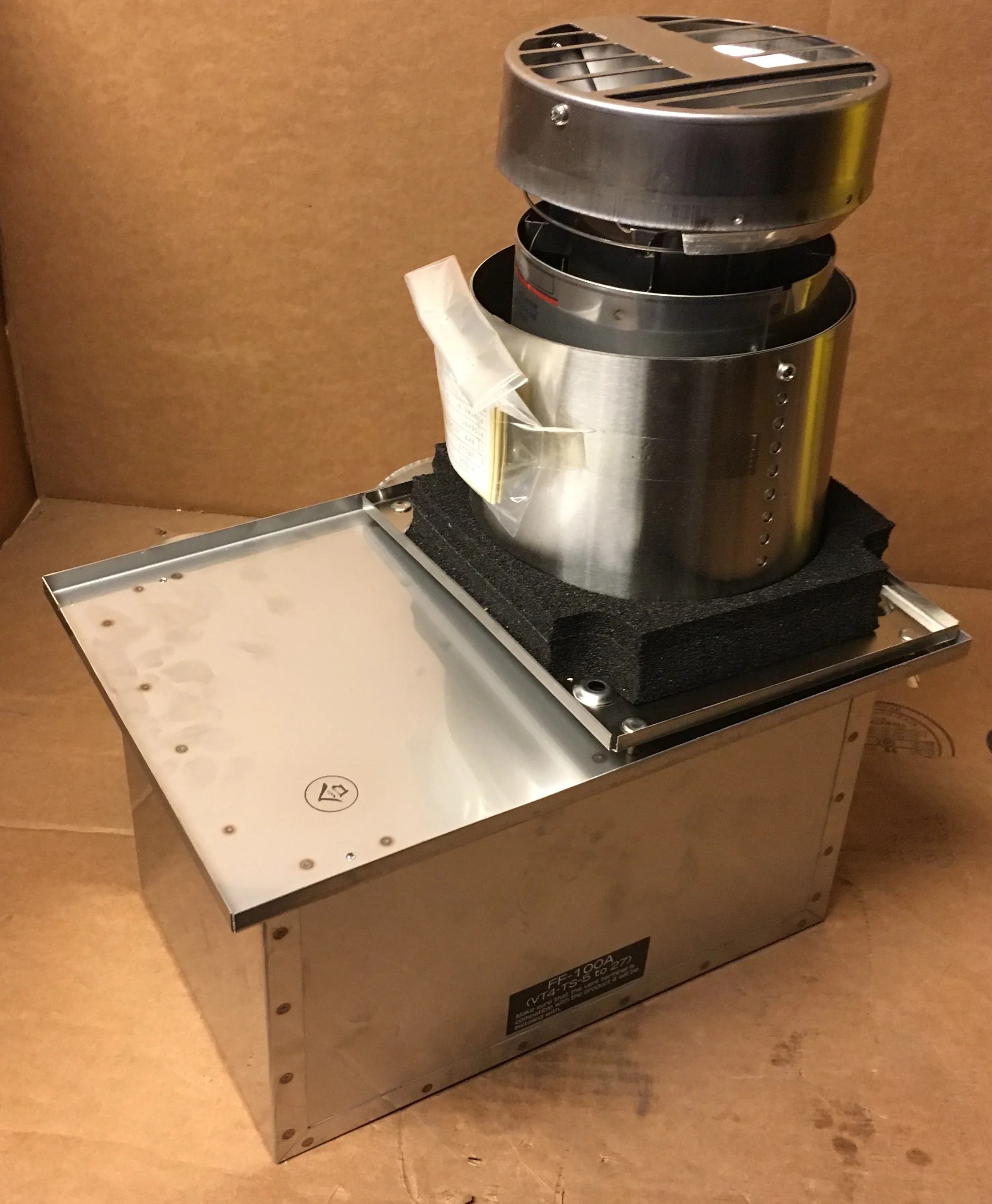 8" Stainless Steel Short Direct Vent Terminal w/4"Dia. In/Out Slide Pipe Connections - Image 3