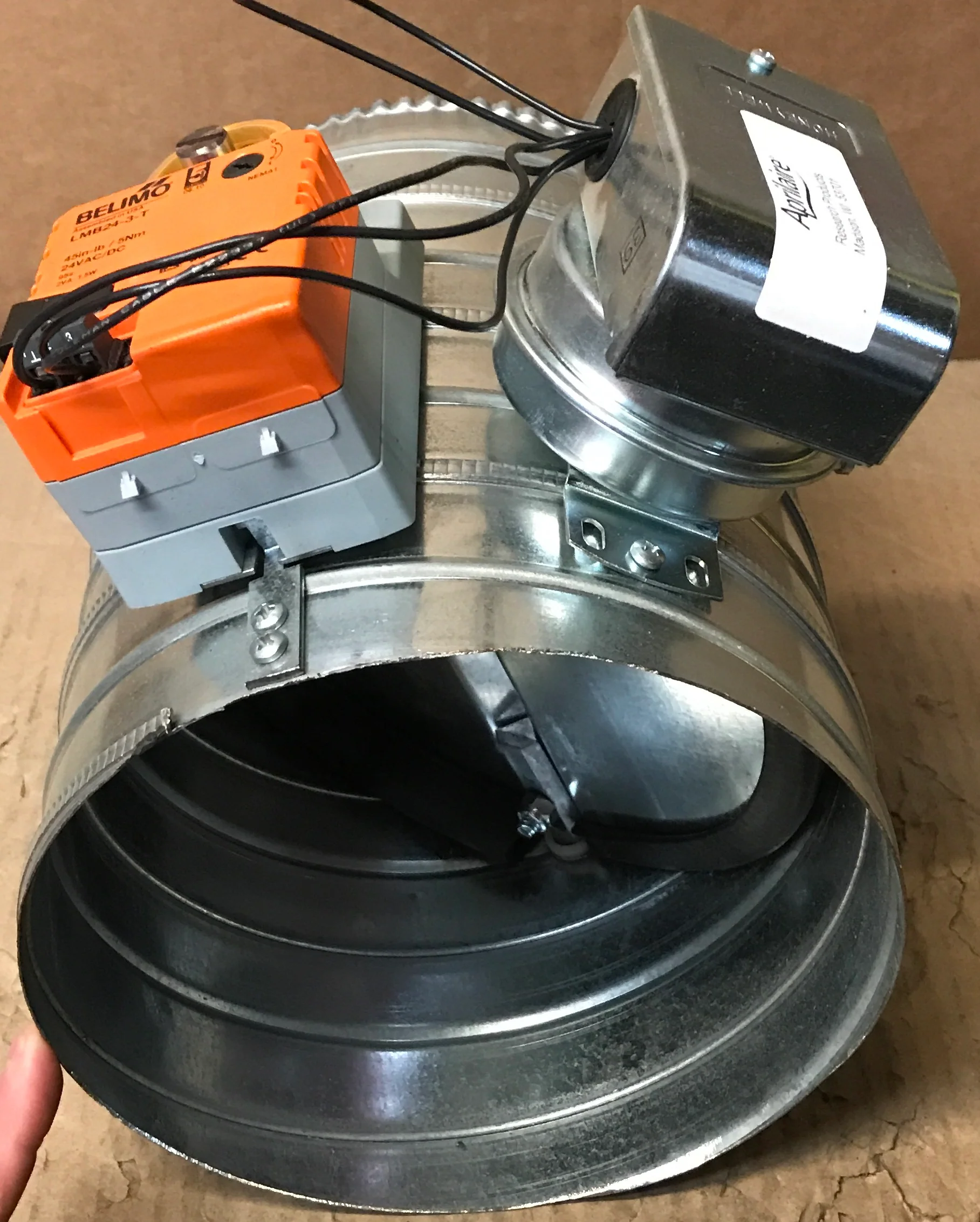 8" Static Pressure Controlled Motorized Bypass Damper w/24 Volt Modulating Actuator - Image 3