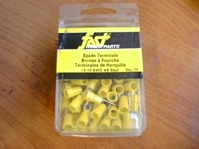 #8 STUD Spade Terminals  - 75/Pack