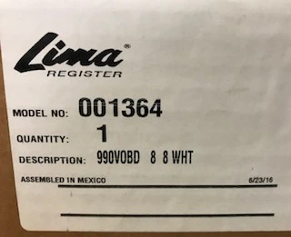 8" X 8" WHITE STEEL DOUBLE DEFLECTION VERTICAL SUPPLY REGISTER/W OPPOSED-BLADE DAMPER - Image 8