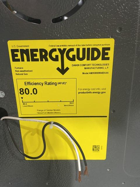 80,000 BTU Low NOx Single-Stage Upflow/Horizontal ECM Multi Speed Gas Furnace 80% 115/60/1 CFM: 1600 - Image 4