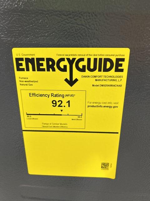 80,000 BTU Single-Stage Upflow/Horizontal ECM Multi Speed Gas Furnace 92% AFUE 115/60/1 CFM: 1600 - Image 4
