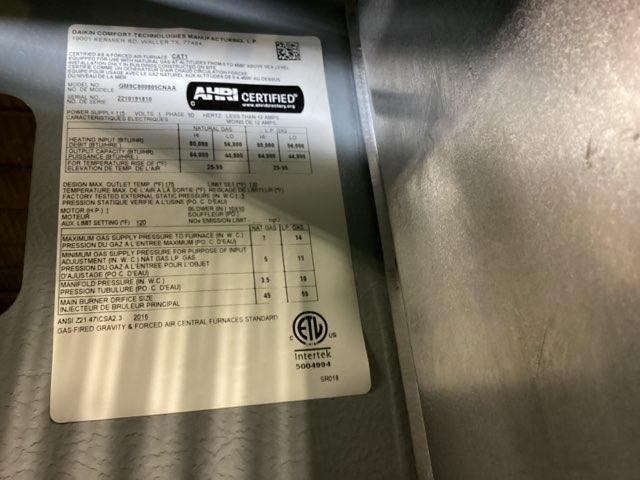 80,000 BTU Two-Stage Upflow/Horizontal ECM Multi Speed Gas Furnace 80% AFUE 115/60/1 CFM: 2000 - Image 7
