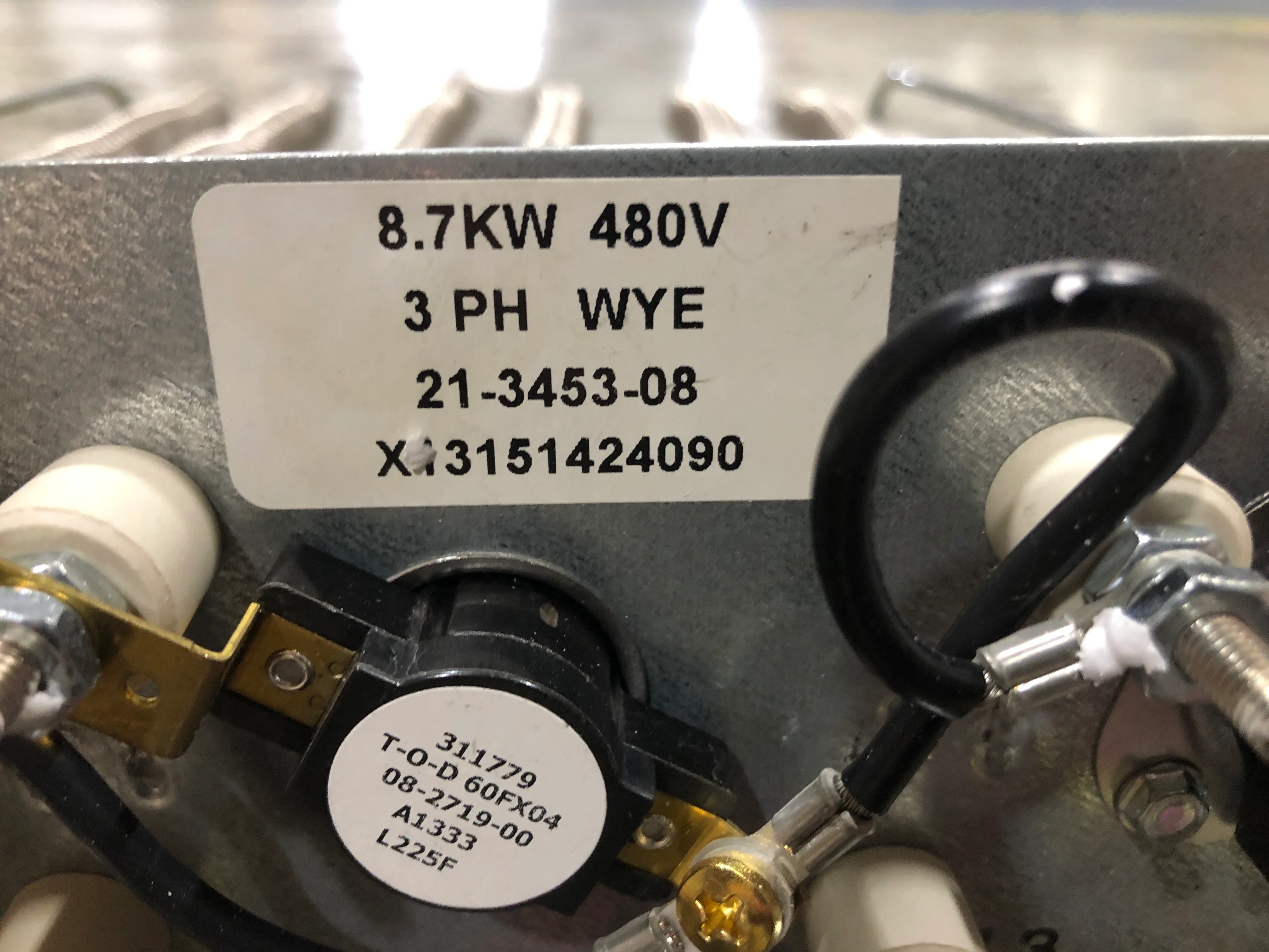 8.7 Kw Dual Electric Heat Kit 380-415-480/50-60/3 Amps 10.9/13.0/17.4 W/Fuse Panel - Image 2