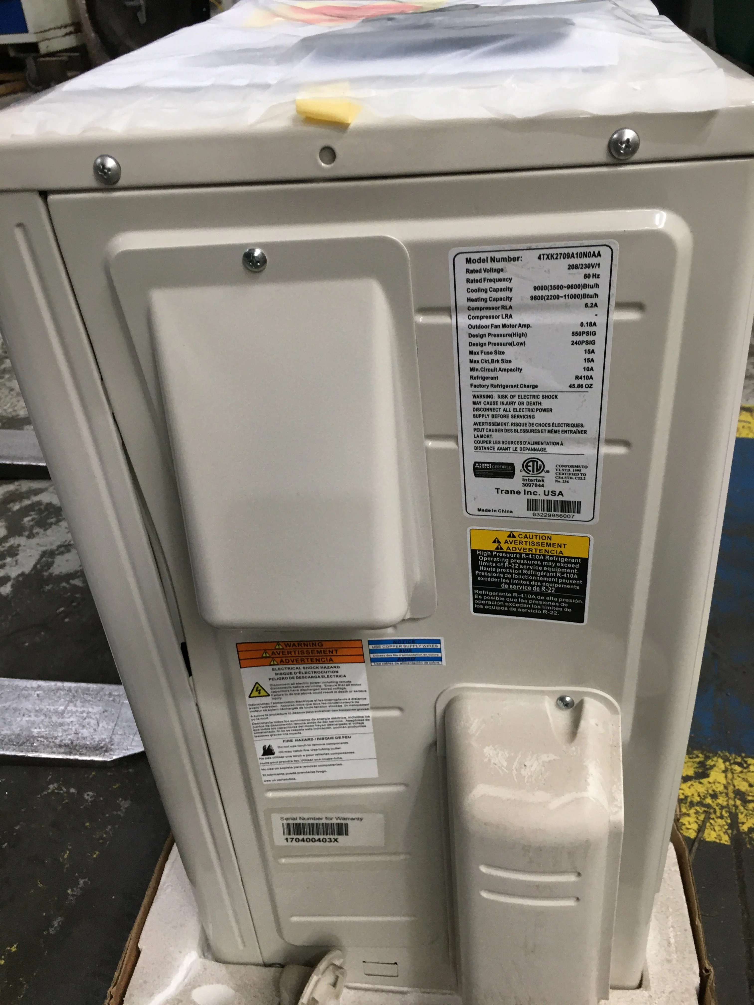 9,000 BTU Single-Zone Heat Pump DC Inverter Outdoor Mini-Split Unit; 27 SEER, 208-230/60/1, R-410A - Image 3