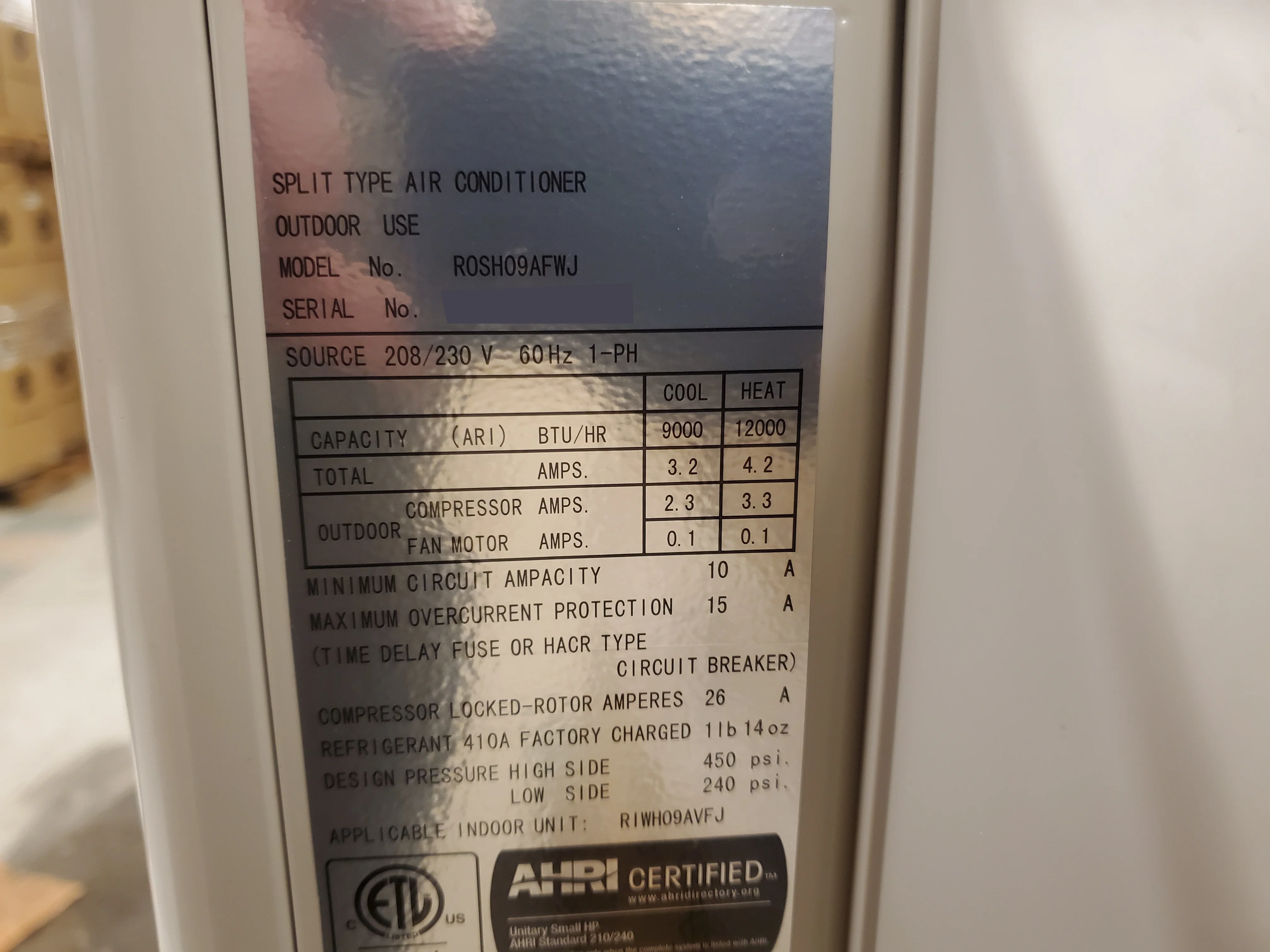 9,000 BTU Classic Plus Series Single-Zone Inverter Outdoor Mini-Split Heat Pump Unit - Image 5