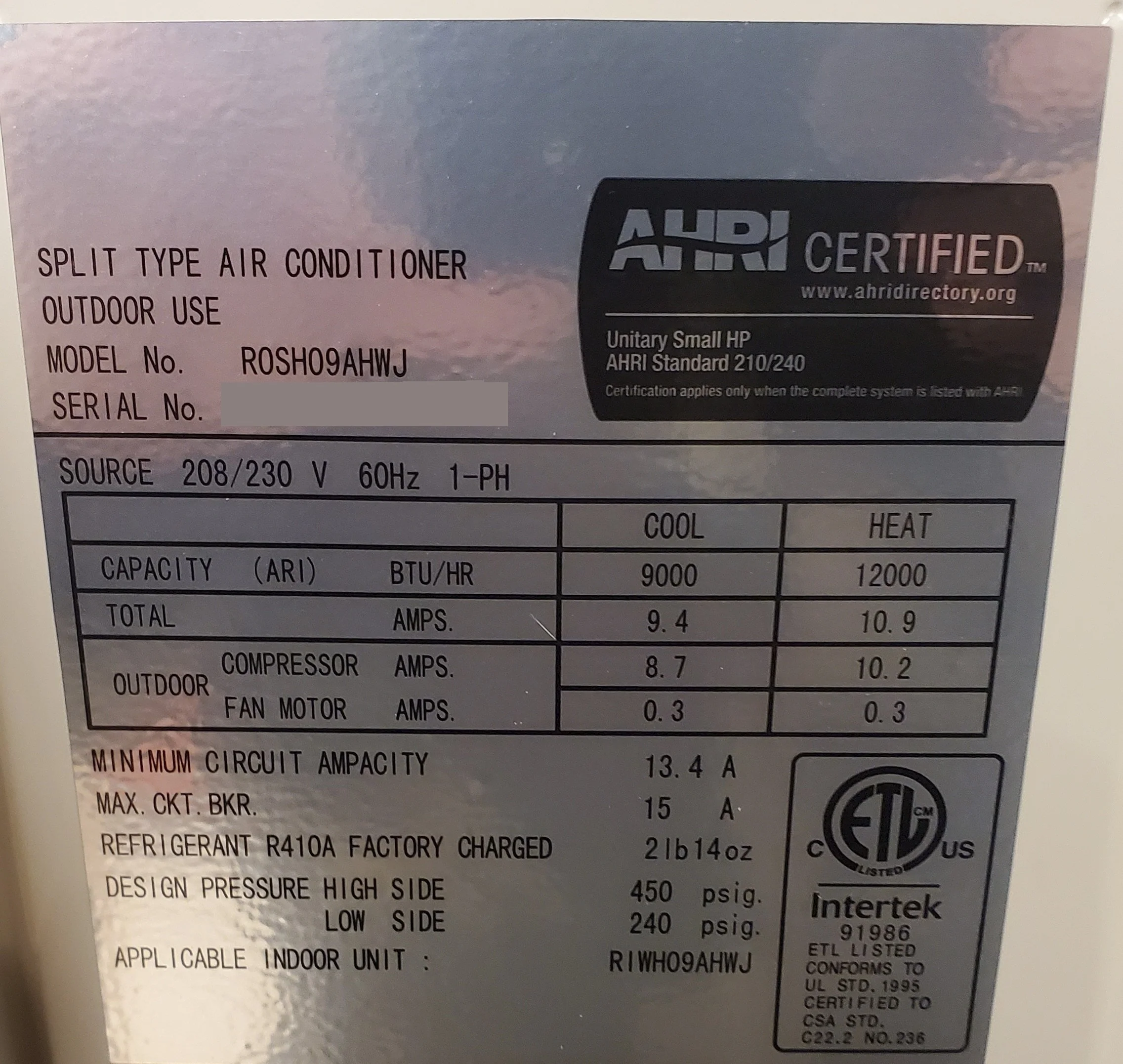 9,000 BTU Prestige Series Single-Zone Inverter Outdoor Mini-Split Heat Pump Unit - Image 5