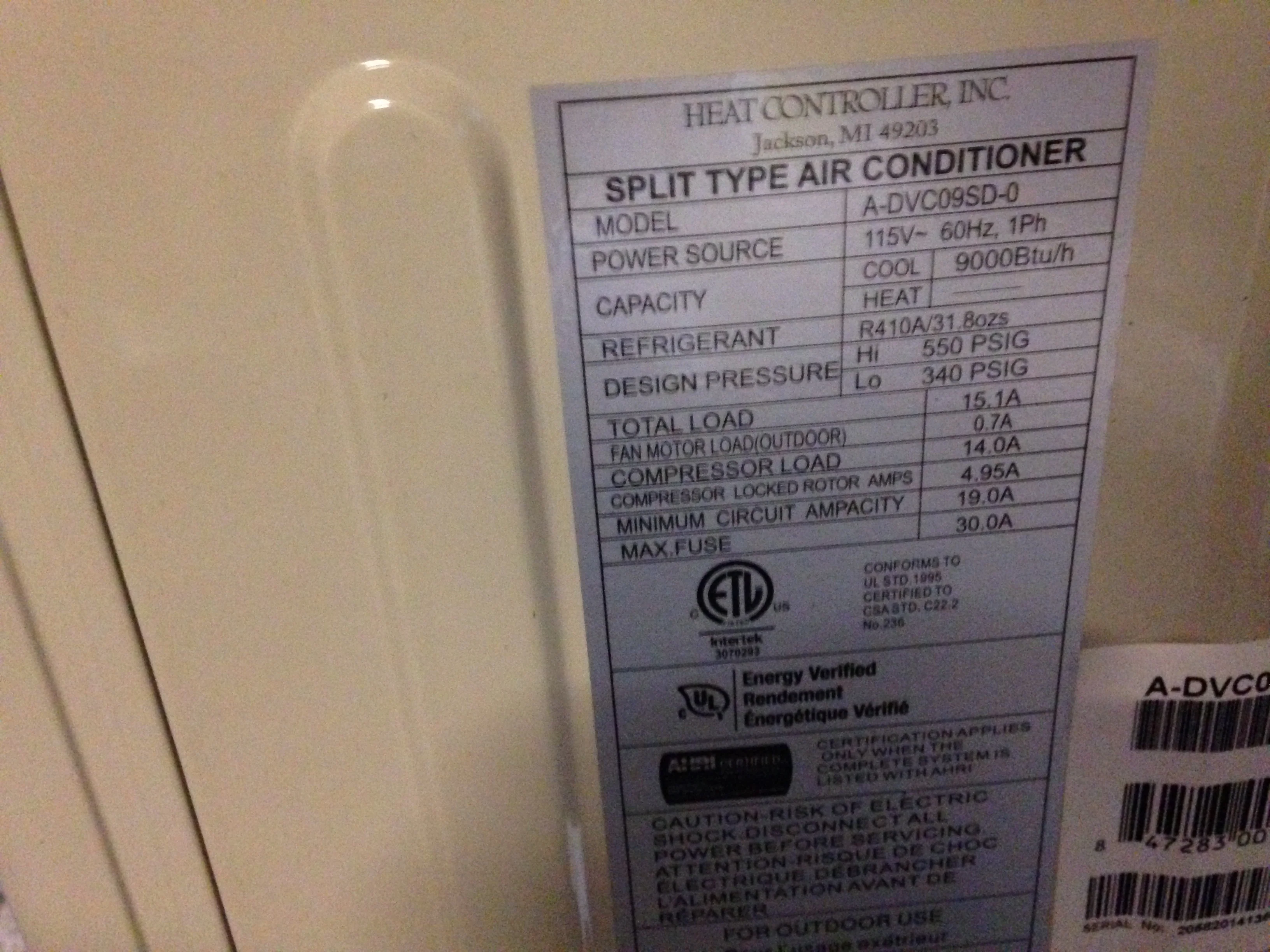 9,000 BTU Single Zone DV Series Indoor/Outdoor Inverter Mini-Split A/C System - Image 6