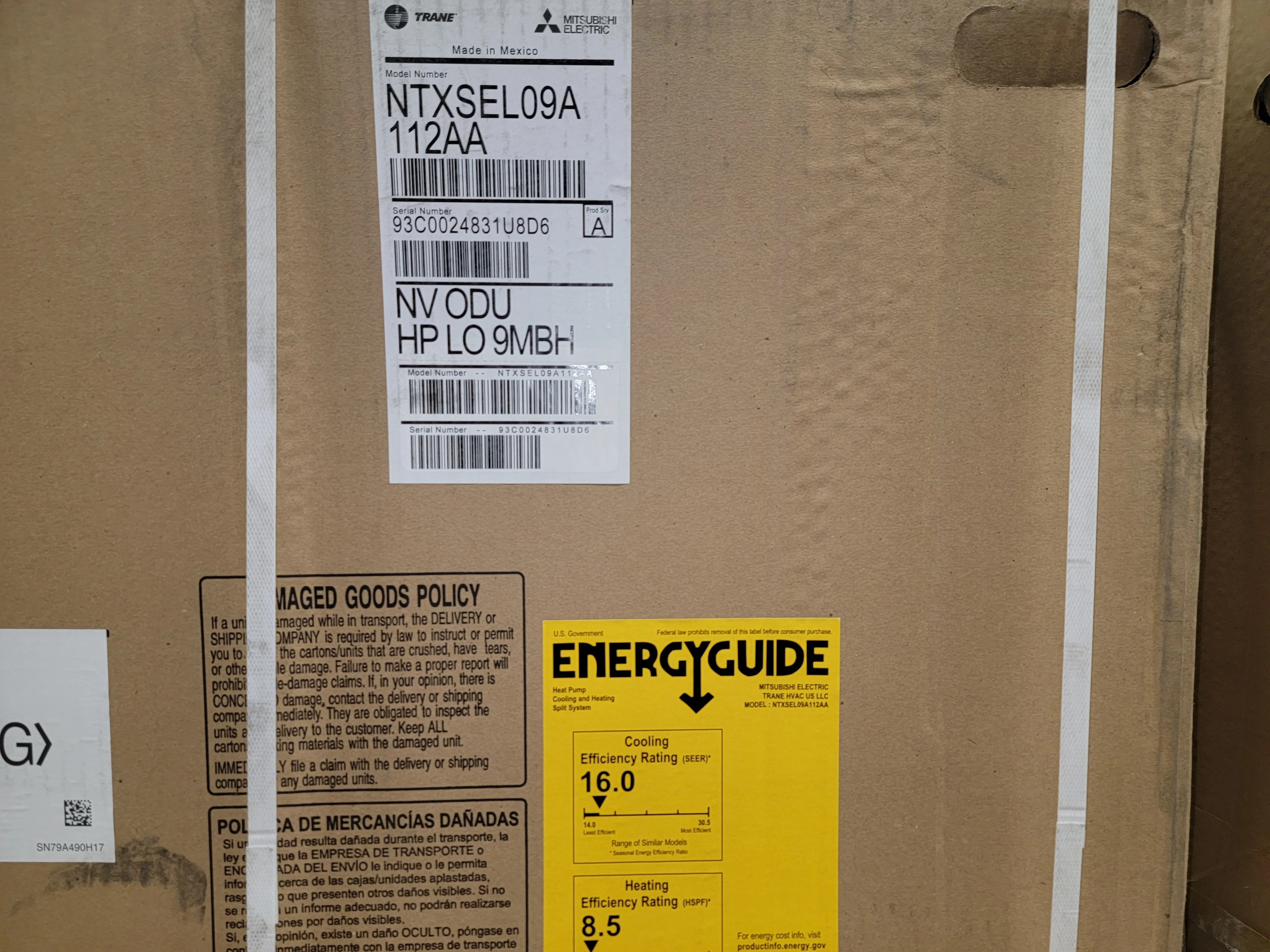 9,000 BTU Single-Zone Inverter-Driven Outdoor Heat Pump Mini Split Unit, 16 SEER 208-230/60/1 R-410A - Image 7