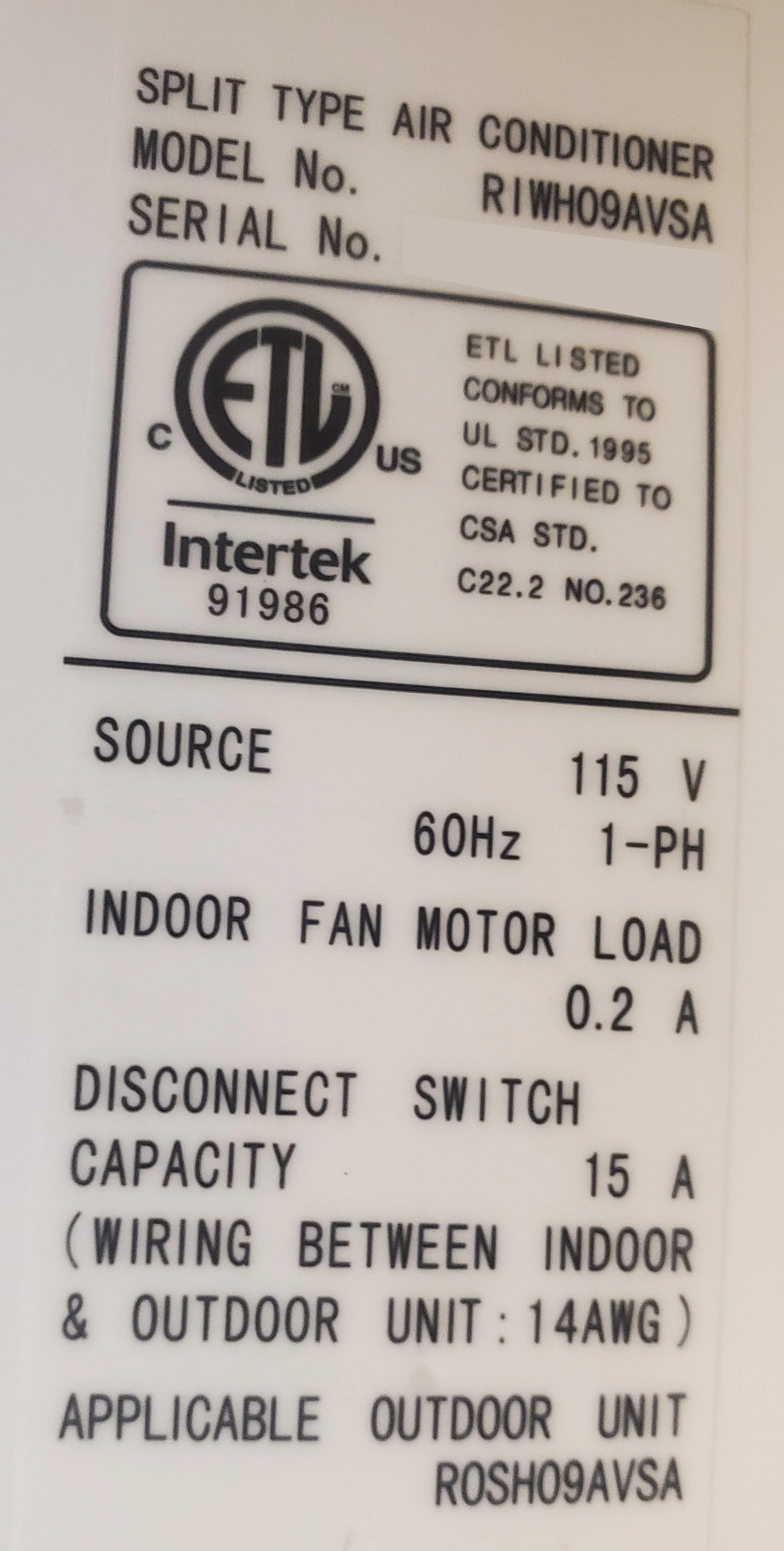 9,000 BTU Wall Mounted Inverter Indoor Mini-Split Heat Pump, 16 SEER 115/60/1 R-410A CFM:436 - Image 4