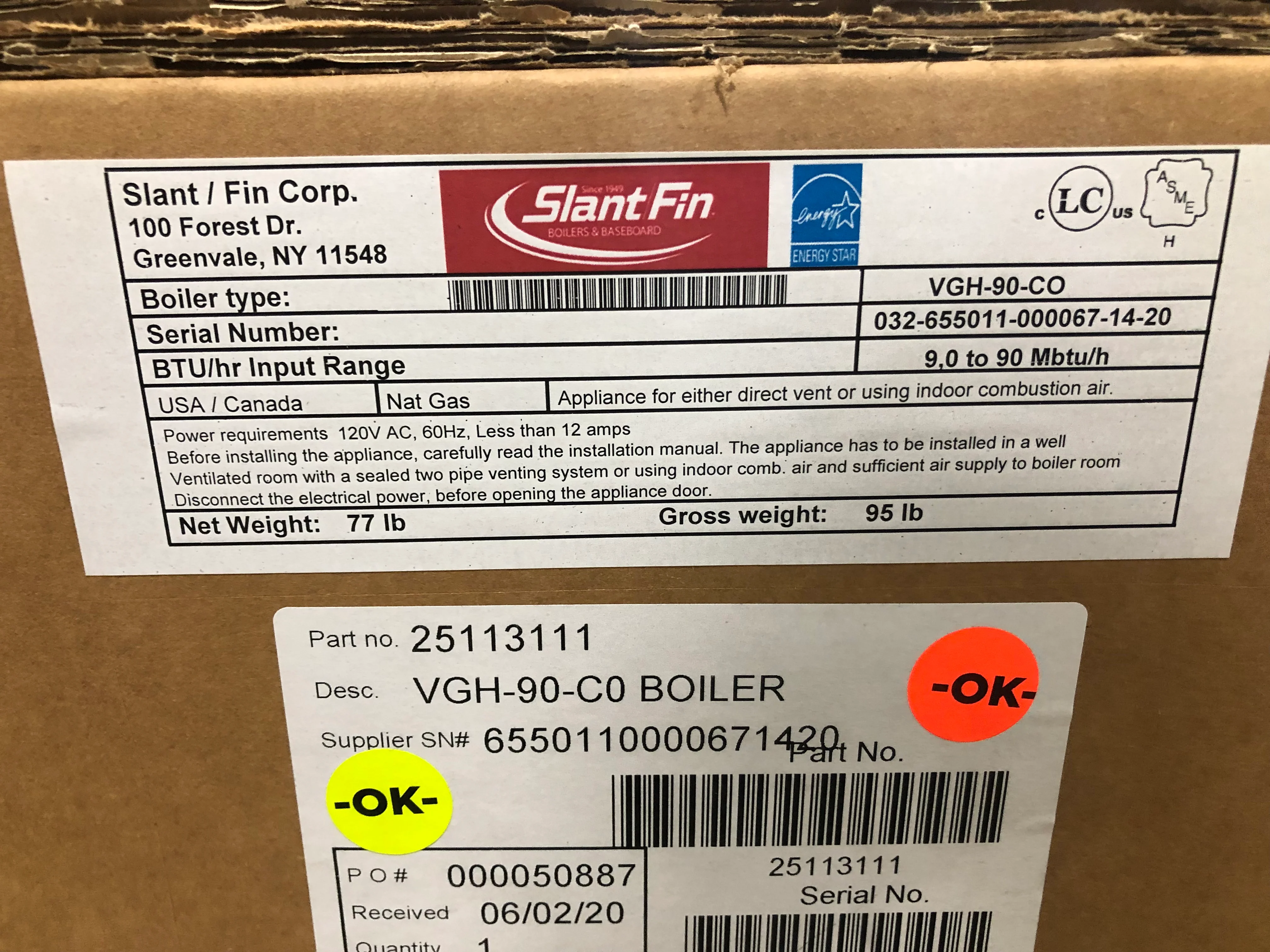 90,000 BTU Wall Mnt Stnl Steel Hi Eff Mod Cond Dir Vent Gas Hot Water Boiler, 95.2% 120/60/1 - Image 4