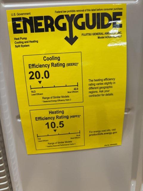 18,000 BTU Single-Zone Outdoor Inverter Heat Pump Mini Split Unit, 20 SEER 208-230/60/1 R-410A - Image 5