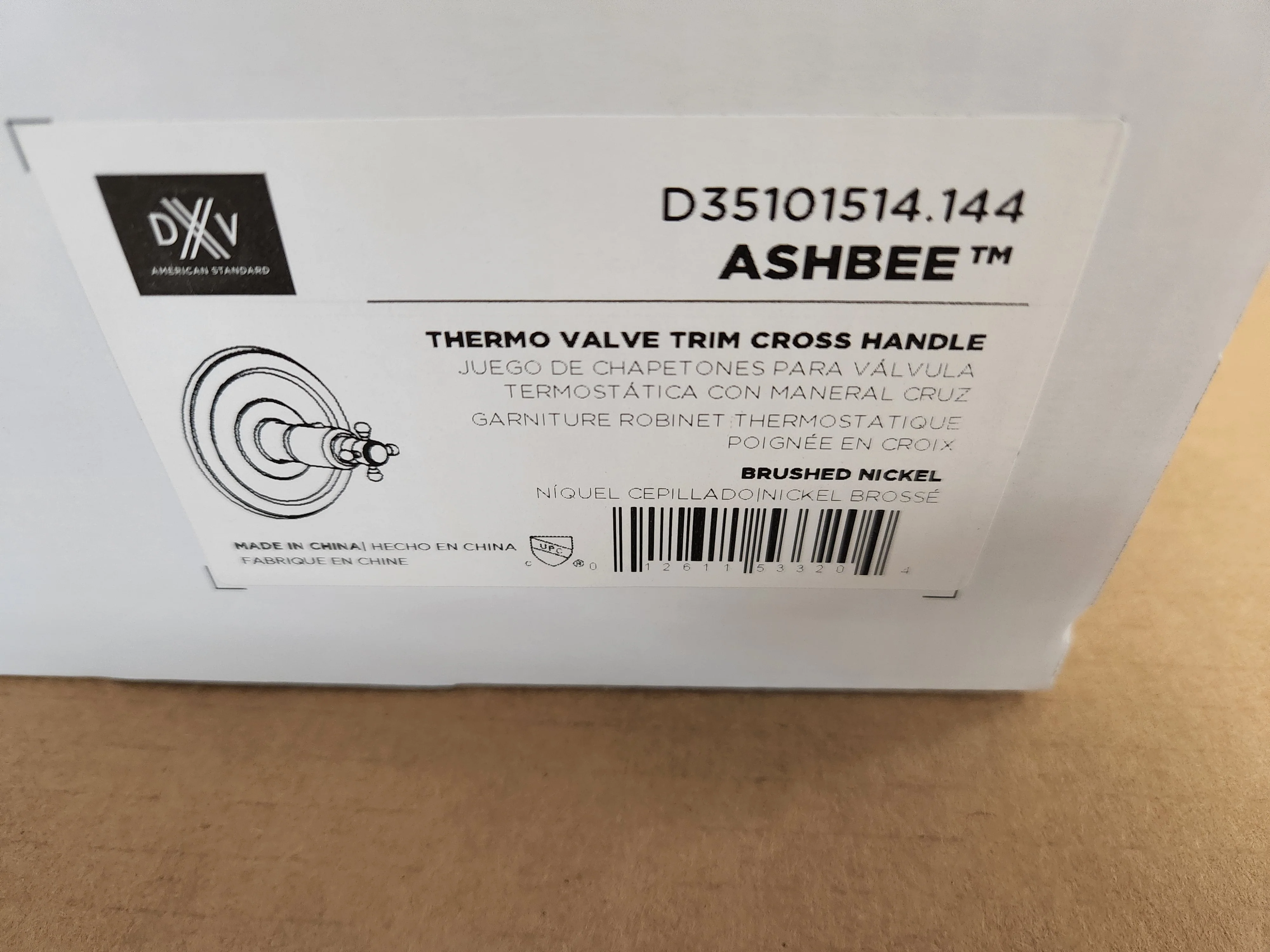 Ashbee Brushed Nickel Thermo Valve Trim Cross Handle - Image 4