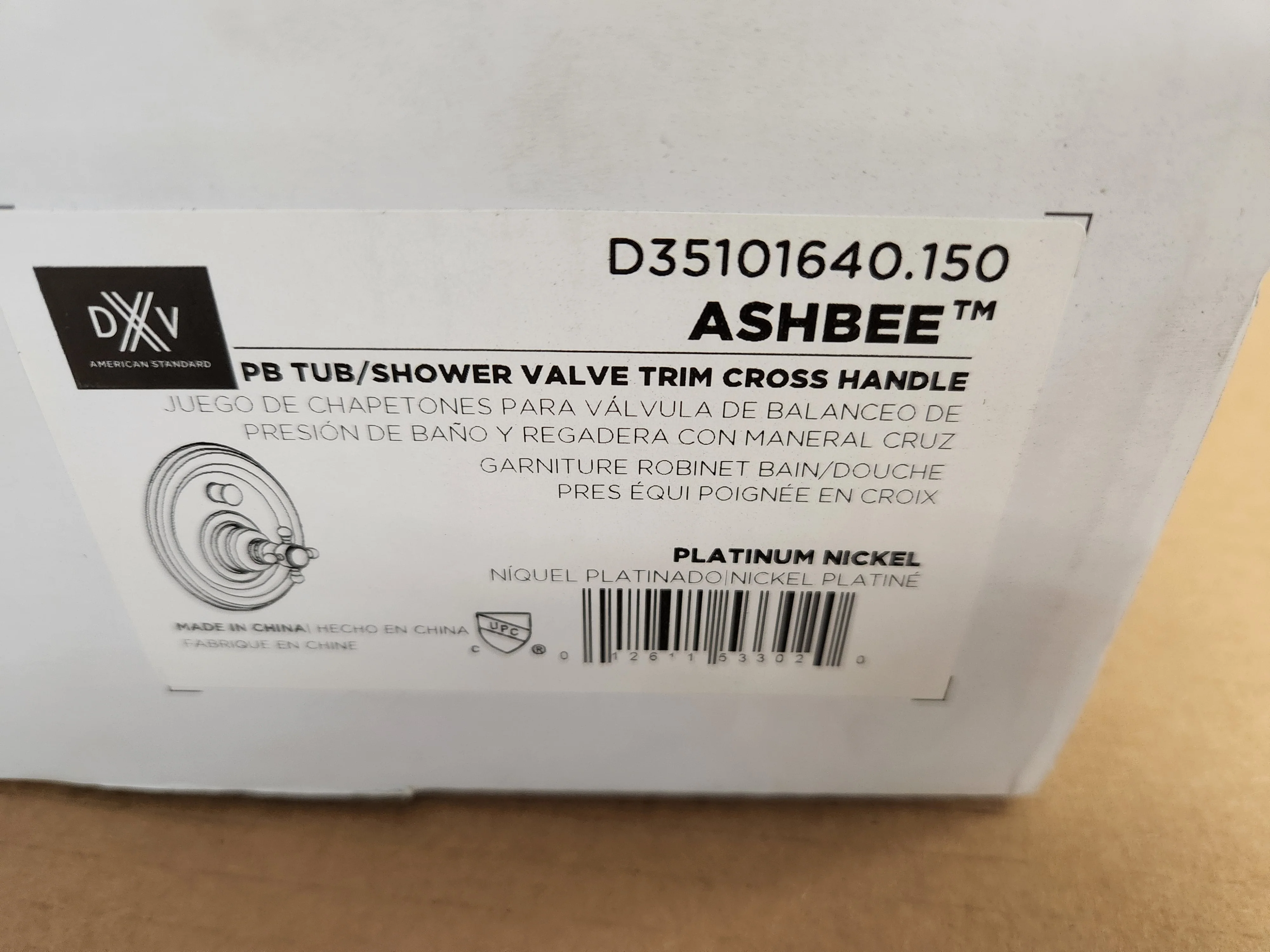 Ashbee Platinum Nickel Pb Tub/Shower Valve Trim Cross Handle - Image 4