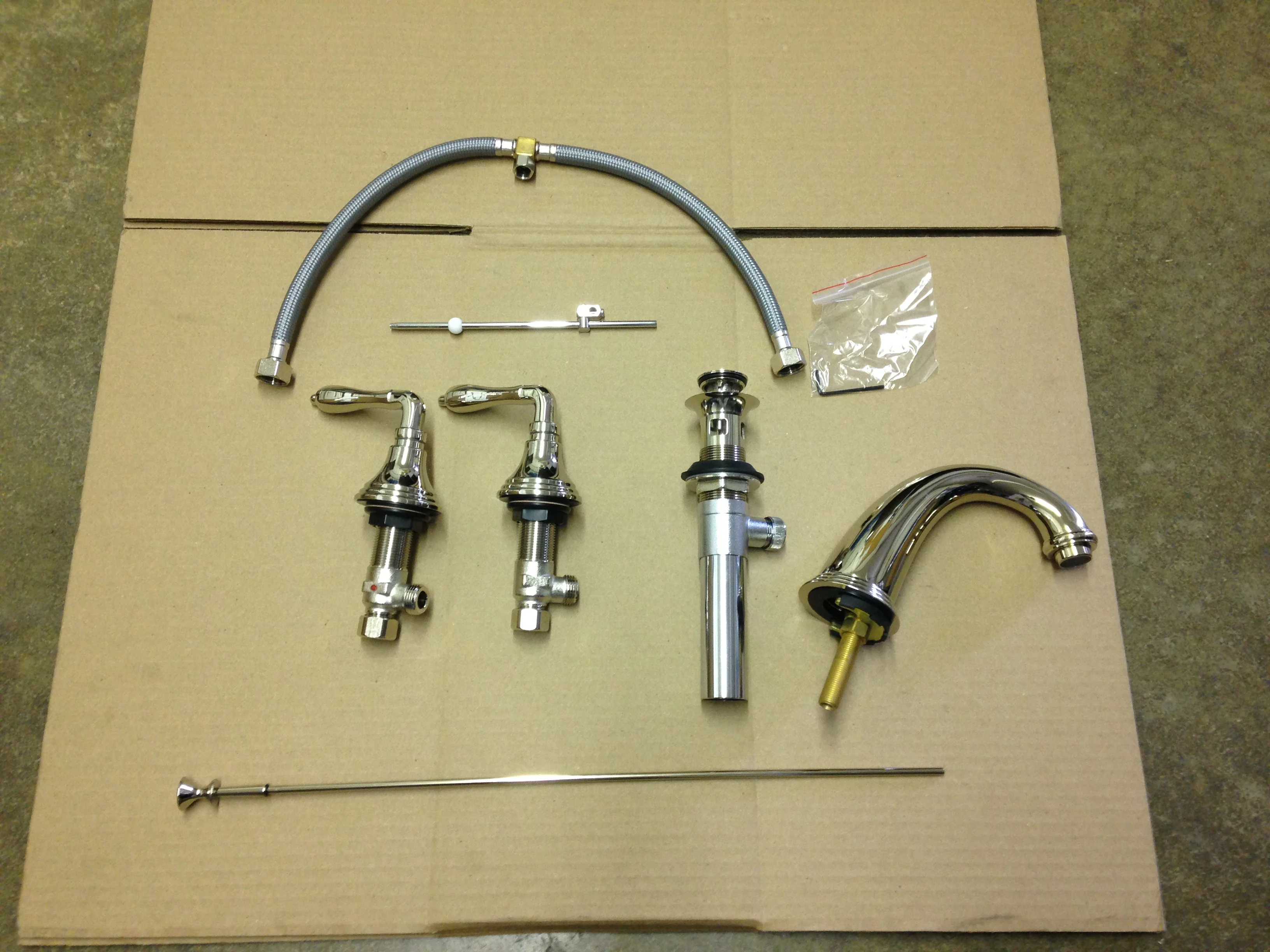 Ashbee Wide Spread Bathroom Faucet; Lever Handles, Nickel - Image 2