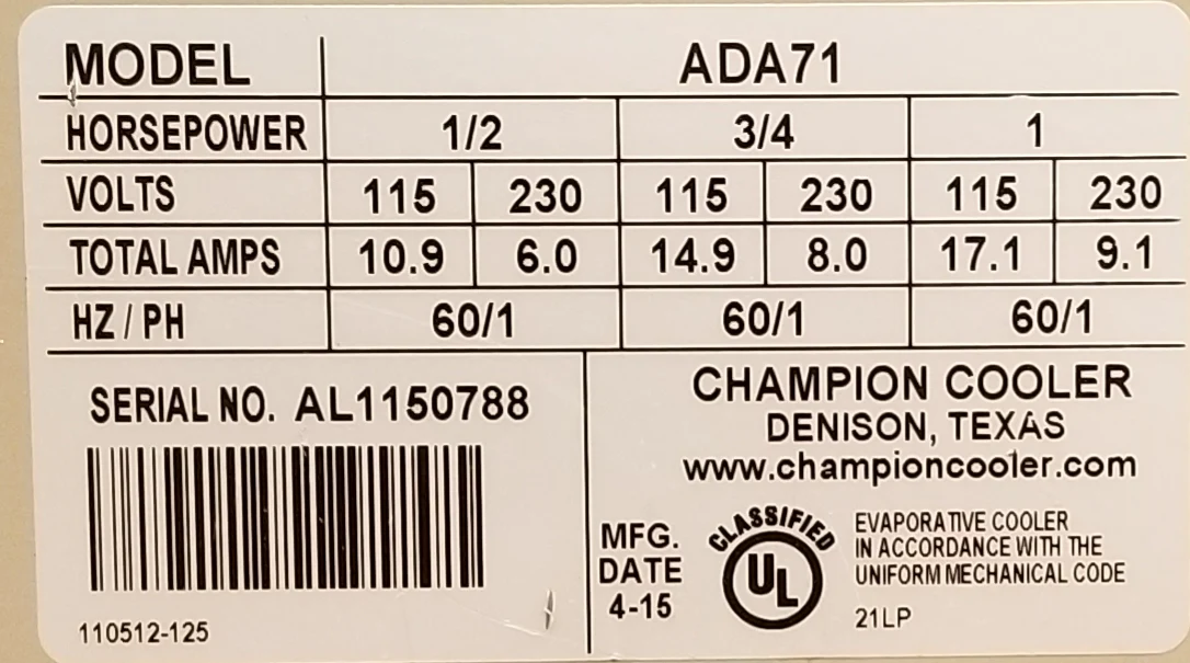 Belt-Drive Ducted Evaporative Cooler, (Less Motor) CFM 5400 - 7000 - Image 4
