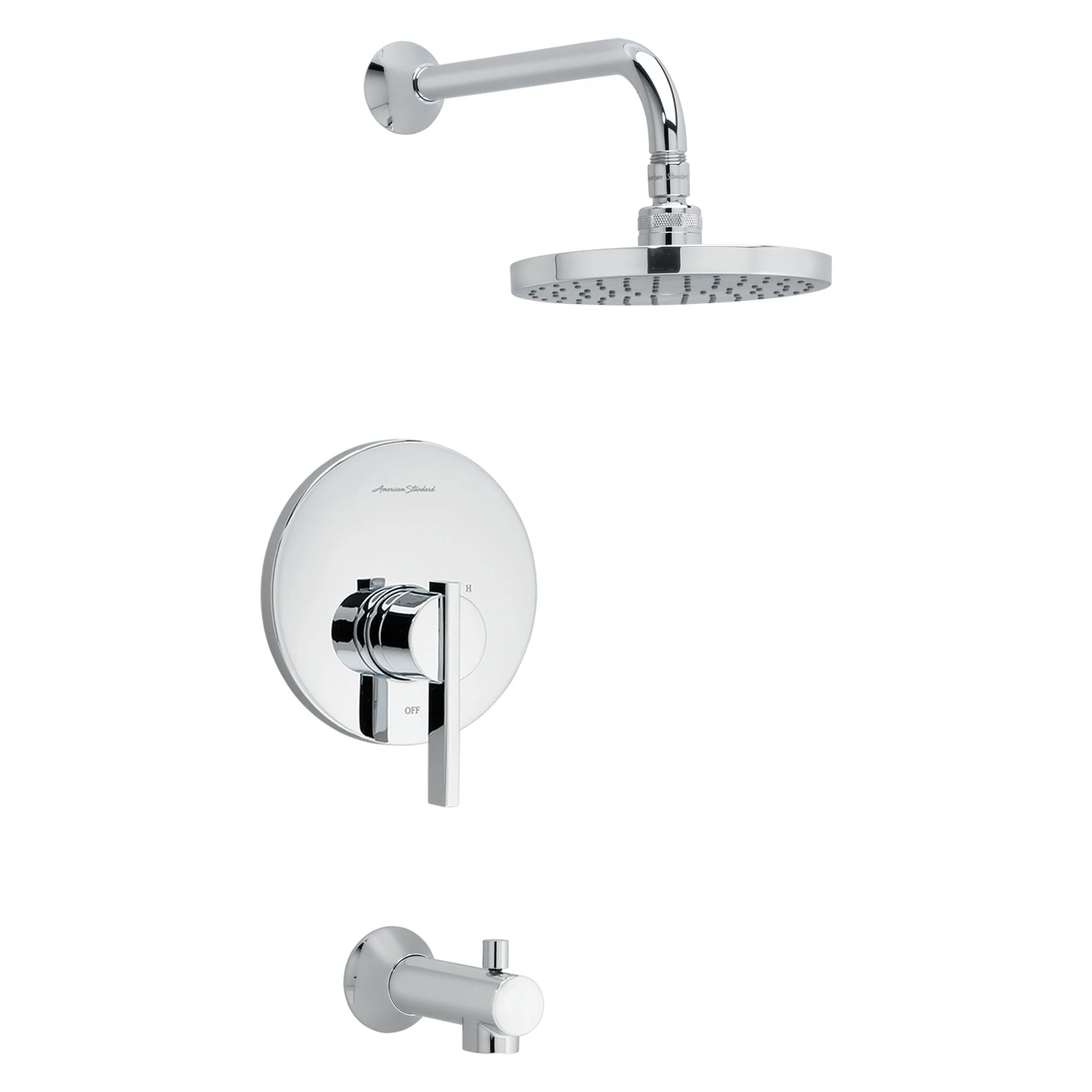 Berwick Tub And Shower Trim Kit With Rain Showerhead, Chrome
