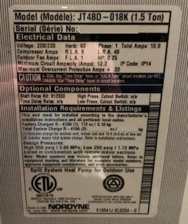 *no charge* 1-1/2 TON SPLIT-SYSTEM HEAT PUMP, 13 SEER/11 EER 208-230/60/1 R-410A - Image 4
