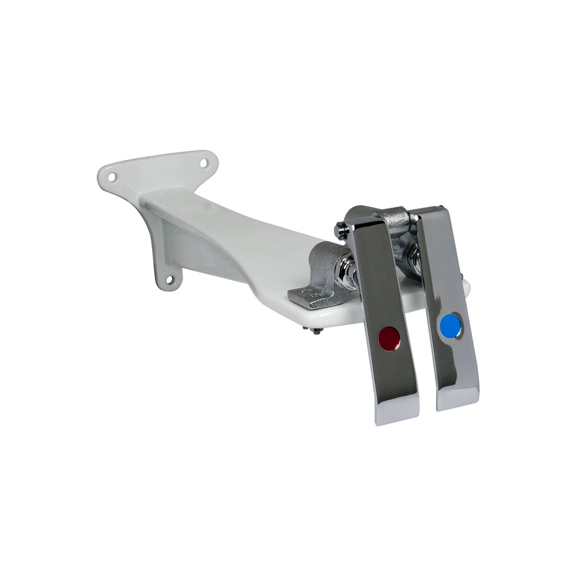Self Closing Double Knee Action Valve with Wall Mounting Bracket, Chrome