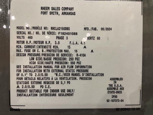 Commercial 12.5 Ton AC Only ECM Multiposition Air Handler 460/60/3 R-410A CFM 4785 - Image 9