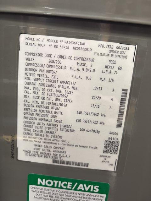 COMMERCIAL USE ONLY! 3 Ton Single-Stage Split-System Air Conditioner; 208-230/60/3, R410A, 14 SEER - Image 5