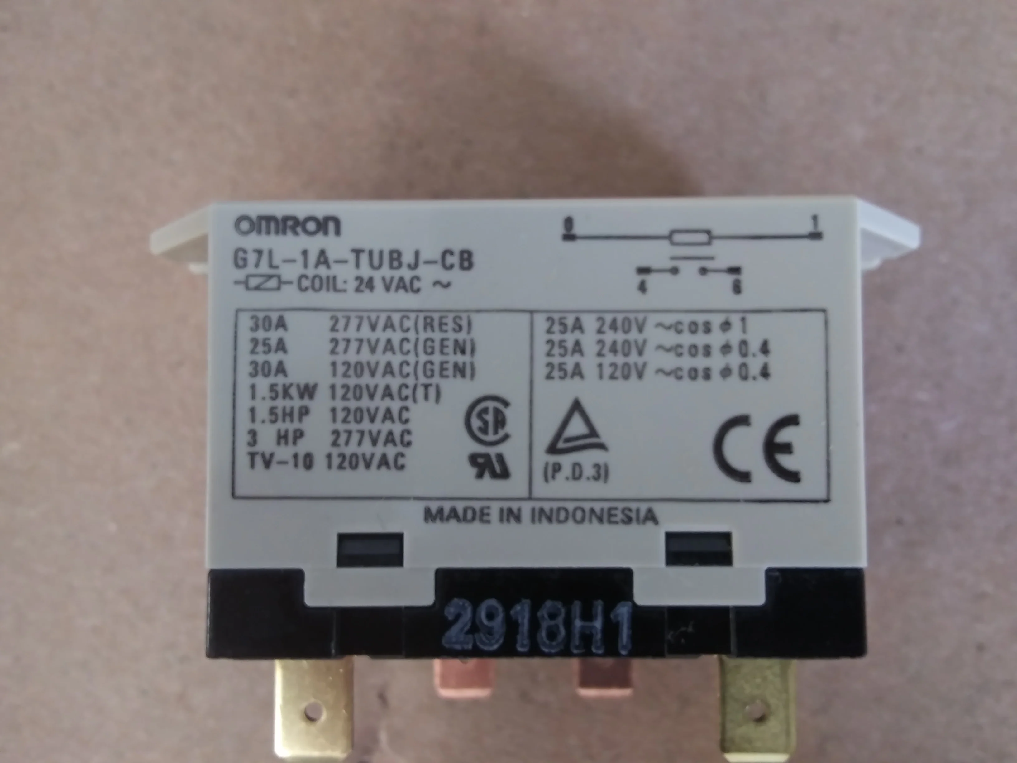 Compressor Relay, SPST, 200-240VAC, 30A, Sold as 4 Per Box - Image 3