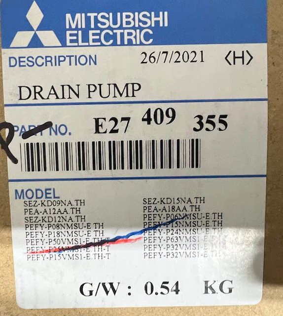 Drain Pump 220-240 Volt 2500-2800 RPM 50/60 Hz - Image 4