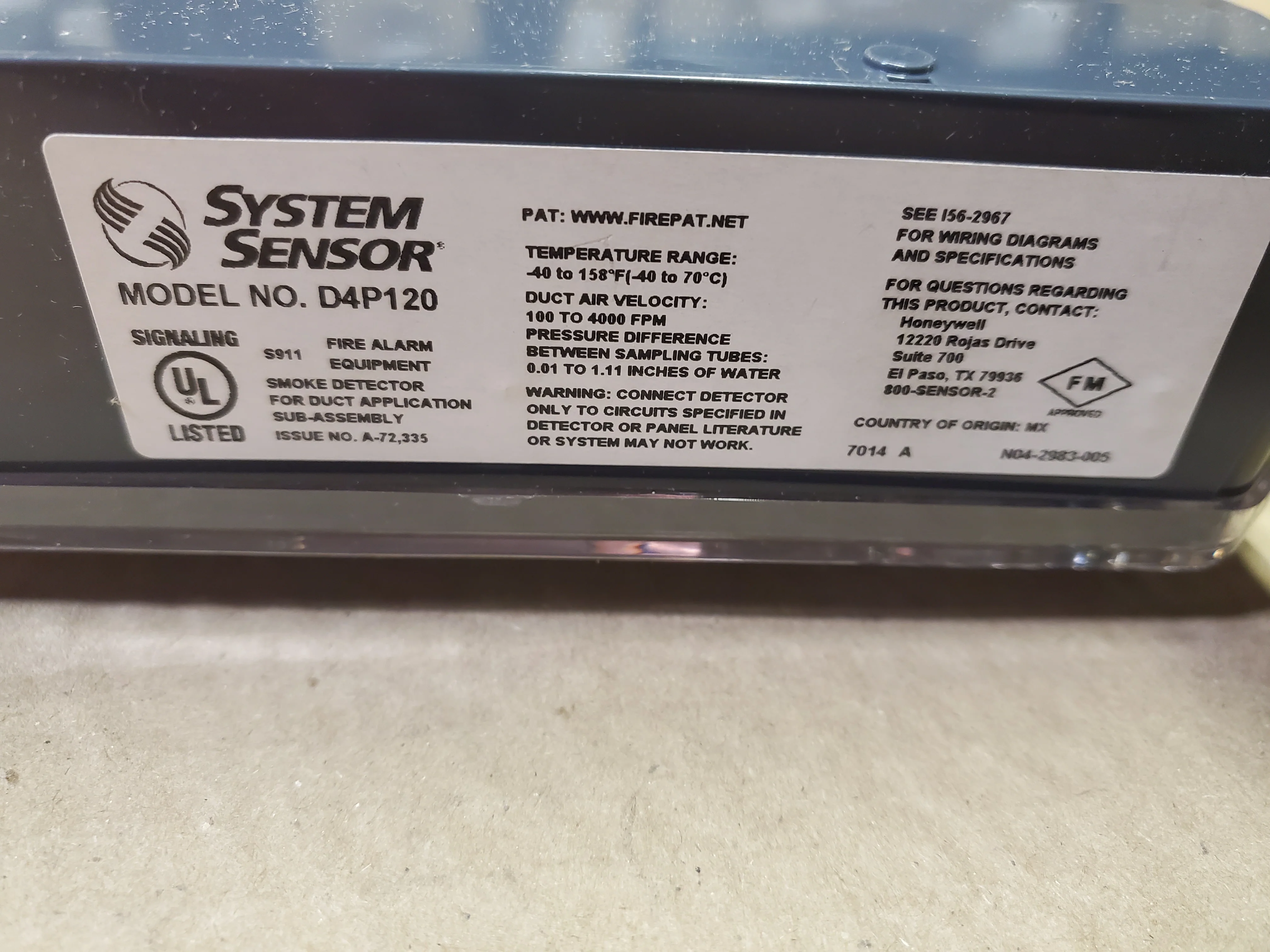 DUCT SMOKE DECTECTOR 4 WIRE PHOTOELECTRIC POWER BOARD ONLY - Image 2