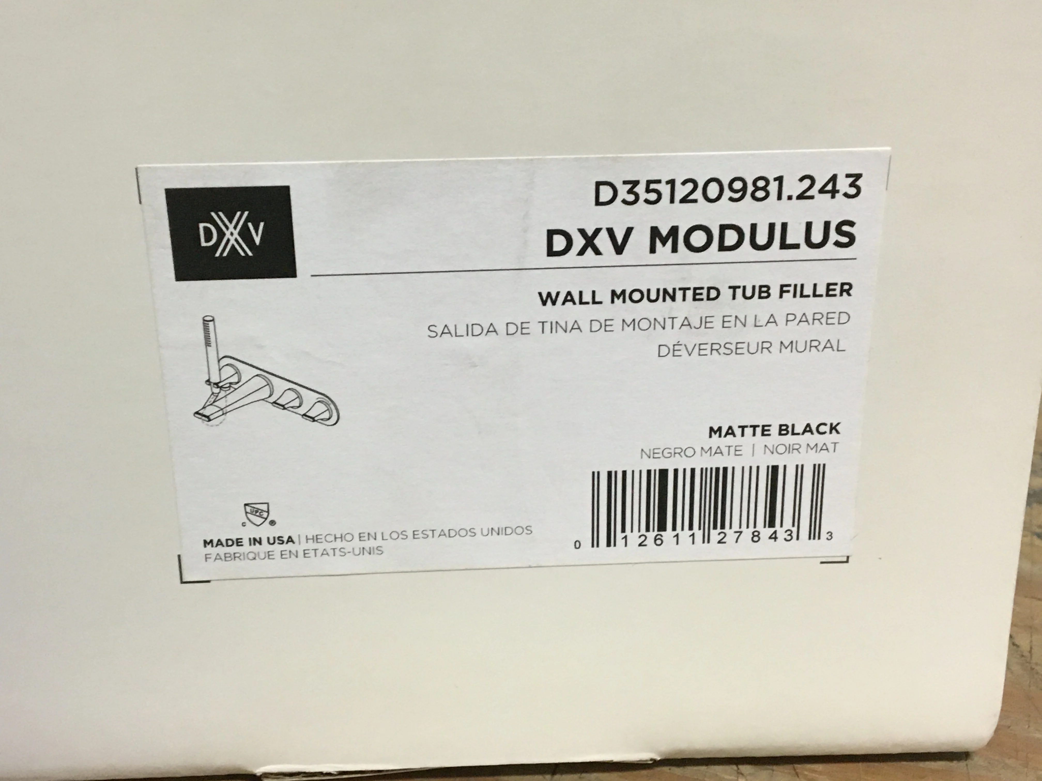 DXV Modulus Wall Mount Tub Filler- Matte Black - Image 3