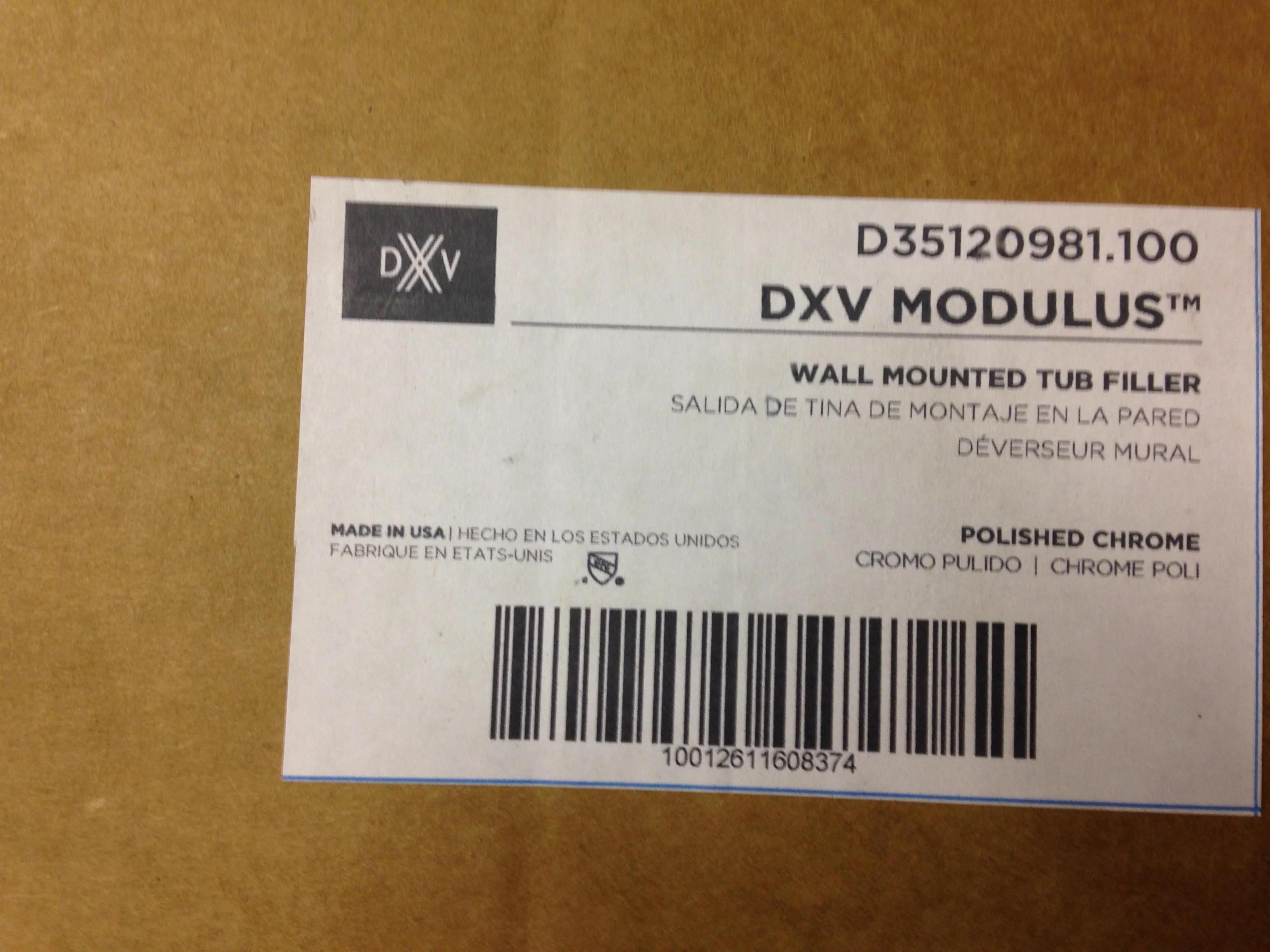 DXV Modulus Wall Mount Tub Filler, Polished Chrome - Image 3