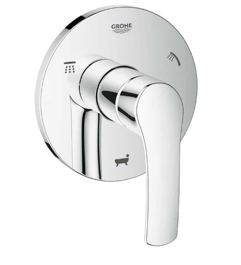Eurosmart Wall Mount Three-Way Diverter Trim, Chrome