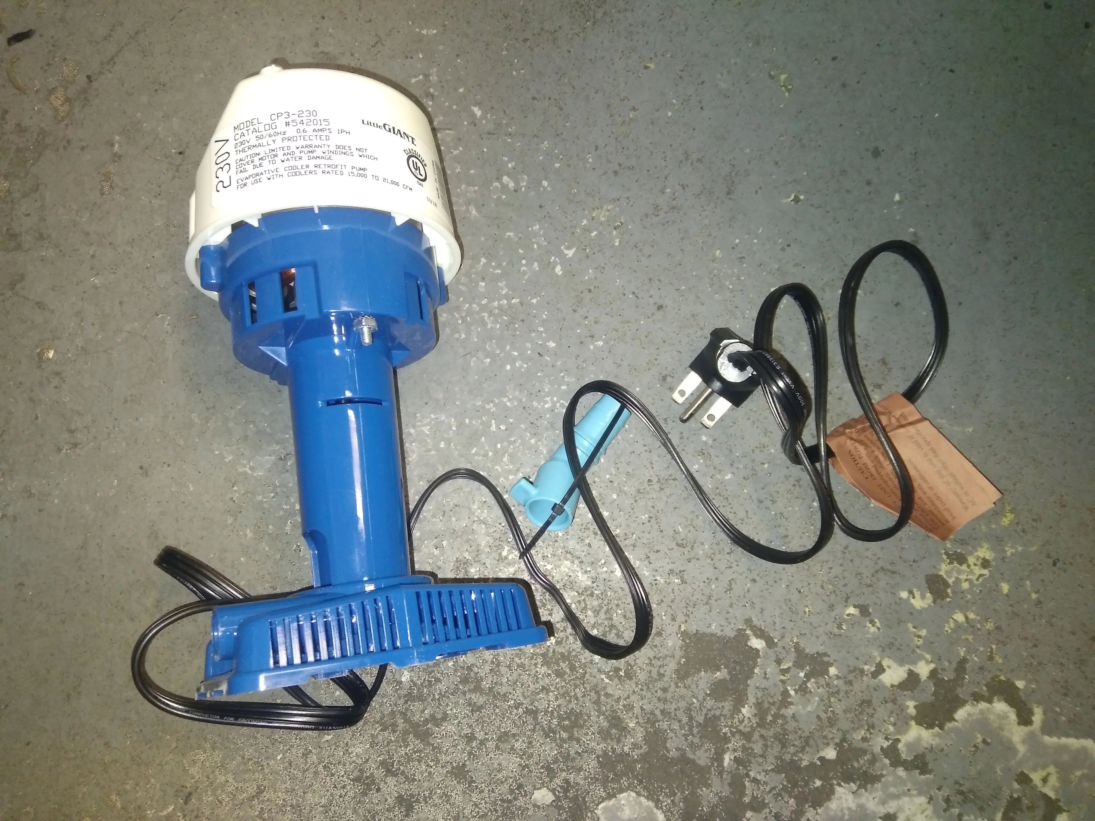 Evaporative Cooler Pump 230/50-60/1 15,000-21,000 CFM - Image 6