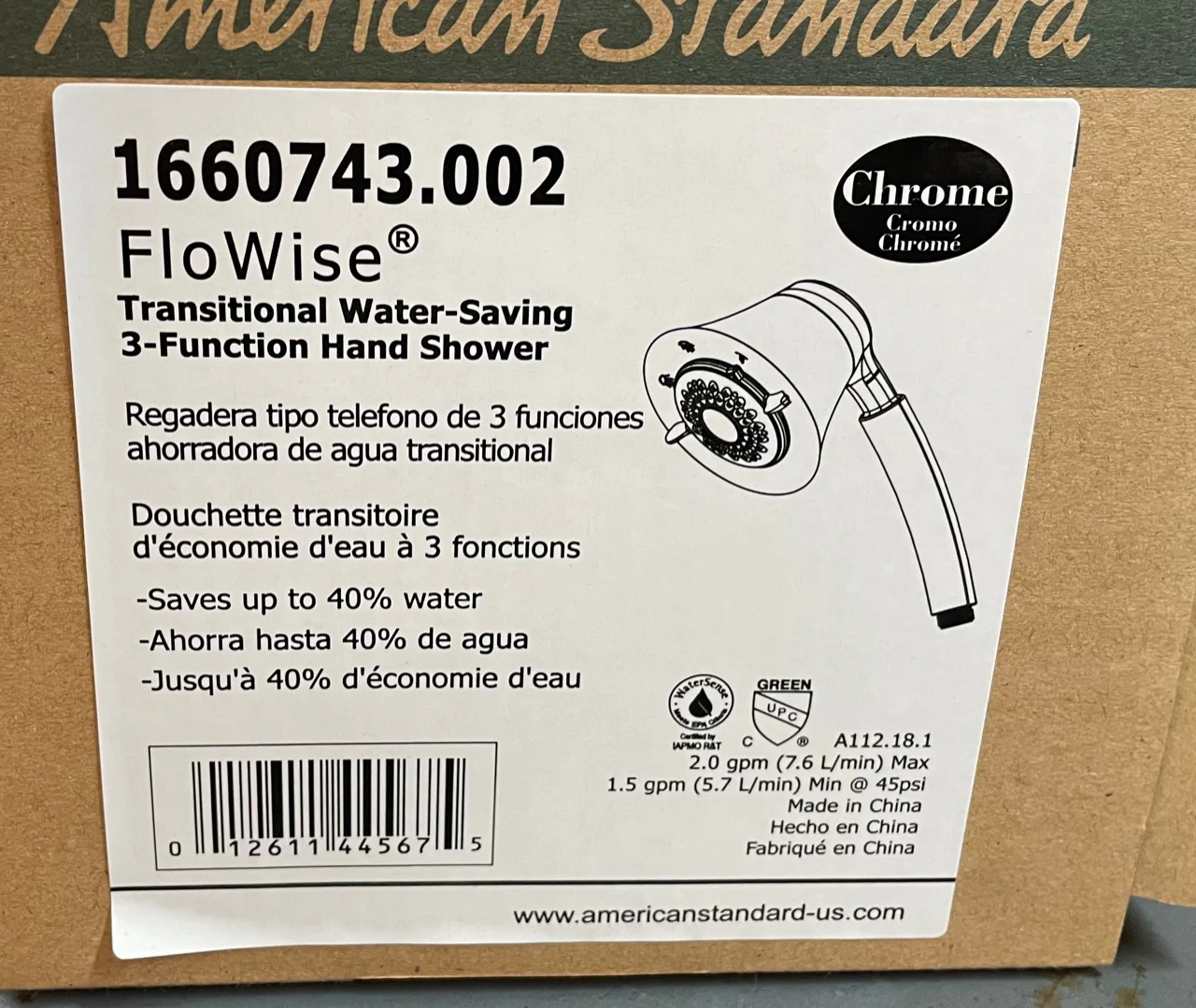 Flowise Chrome Transitional Water-Saving 3-Function Hand Shower - Image 4
