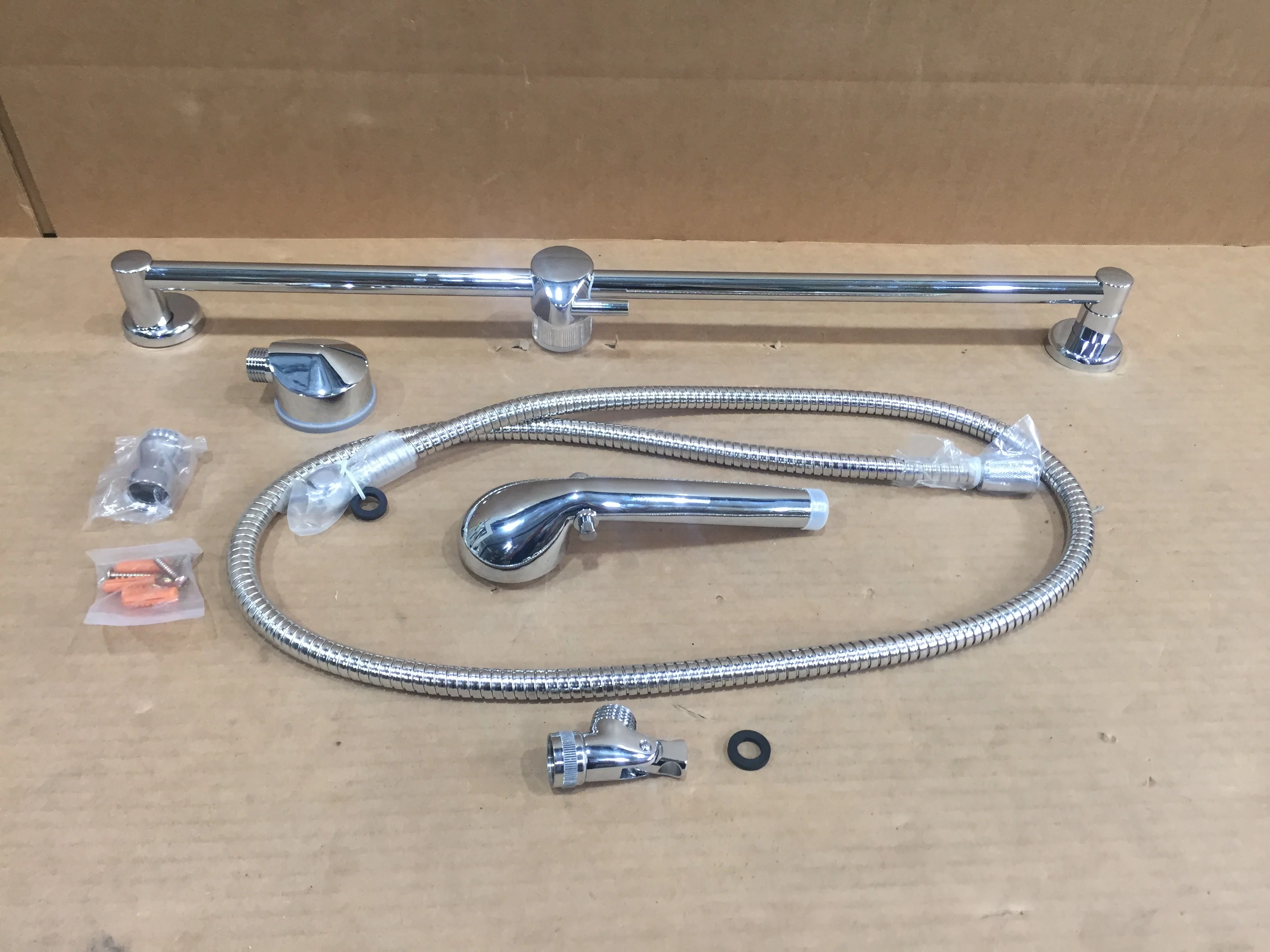 Hand Shower with 69" Hose and 24" Slide Bar; Polished Chrome