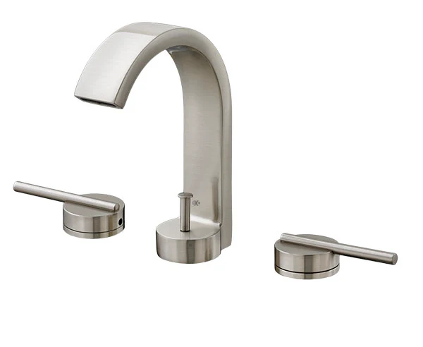 Two Handle Wide Spread Bathroom Faucet With Lever Handles In Brushed Nickel