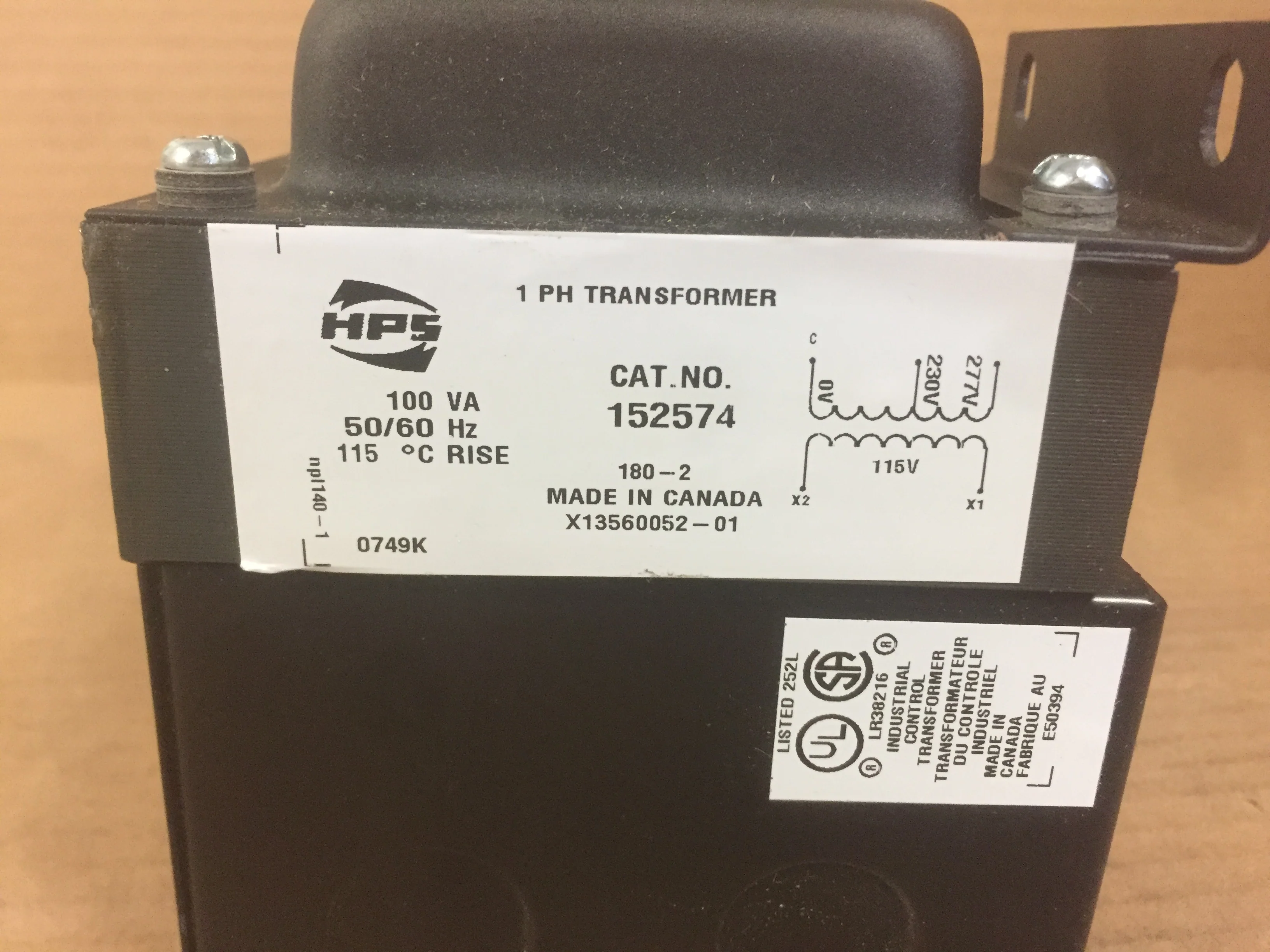 1 Ph Transformer 100VA, 230-277V Pri, 115V - Image 2