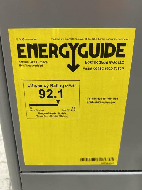 90,000 BTU Low NOx 1-Stg Upflow/Horizontal ECM Multi Speed Gas Furnace 92% 115/60/1 CFM: 2265 - Image 2