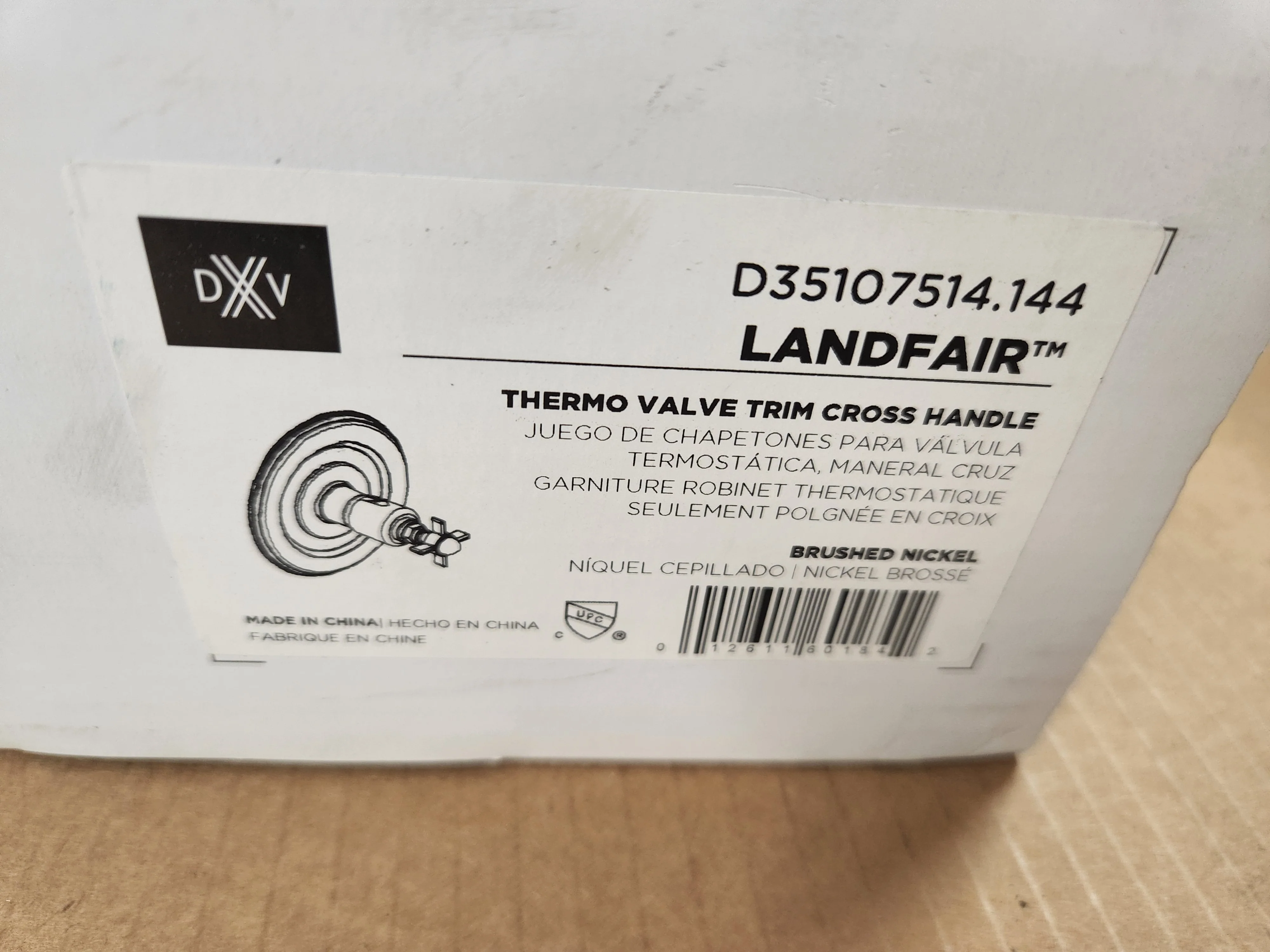 Landfair Brushed Nickel Thermo Valve Trim Cross Handle - Image 4