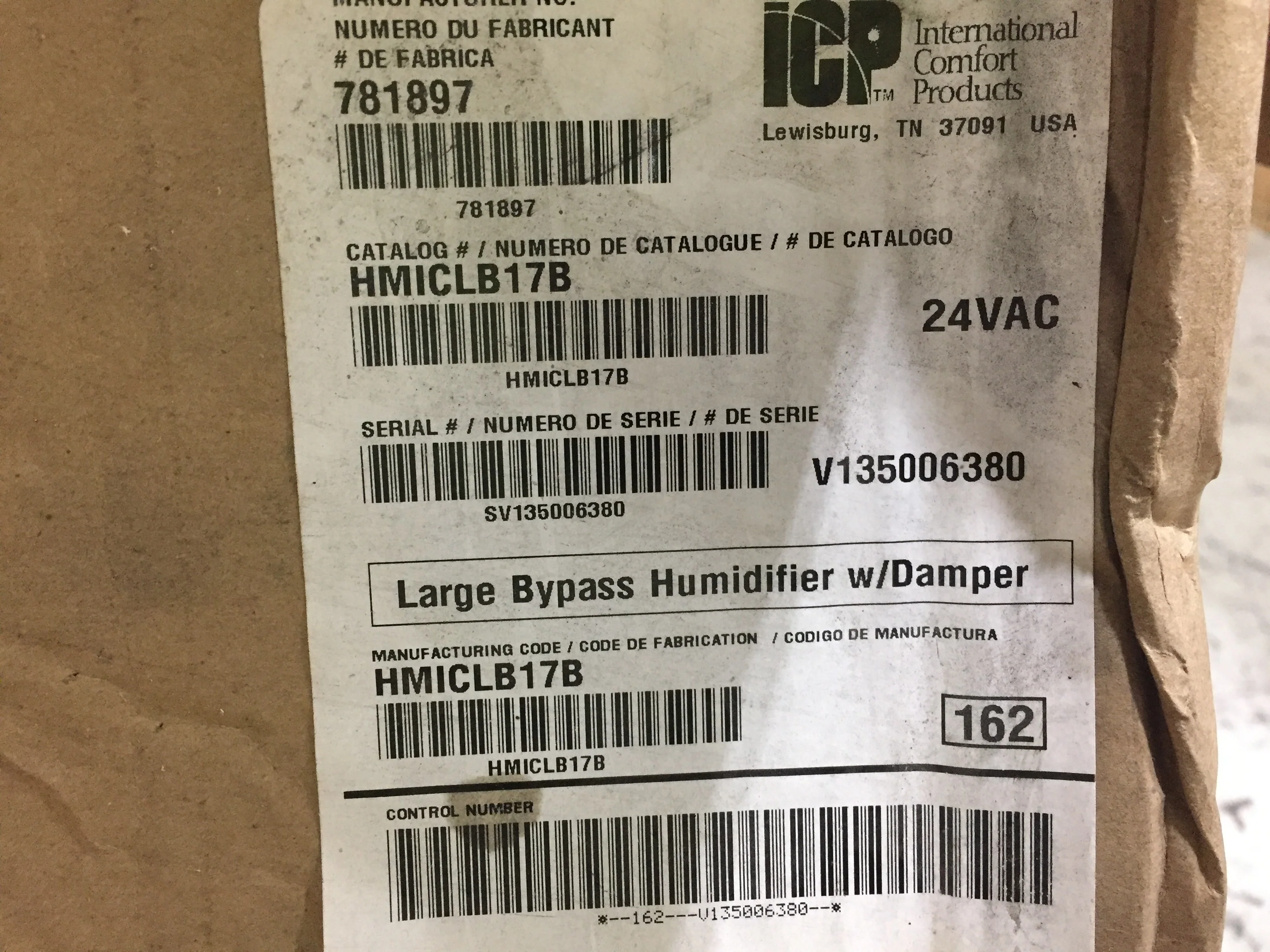 Large Bypass Humidifier With Damper And Humidistat, 24 VAC - Image 6