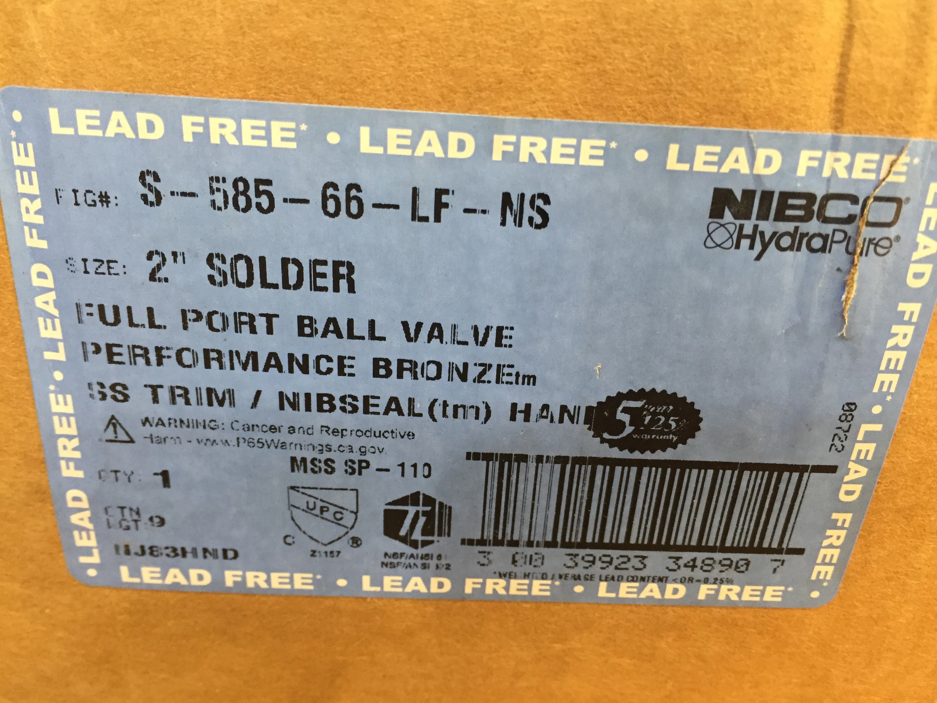 LF 2" Brz Stainless Steel 600# Sweat Ball Valve - Image 5