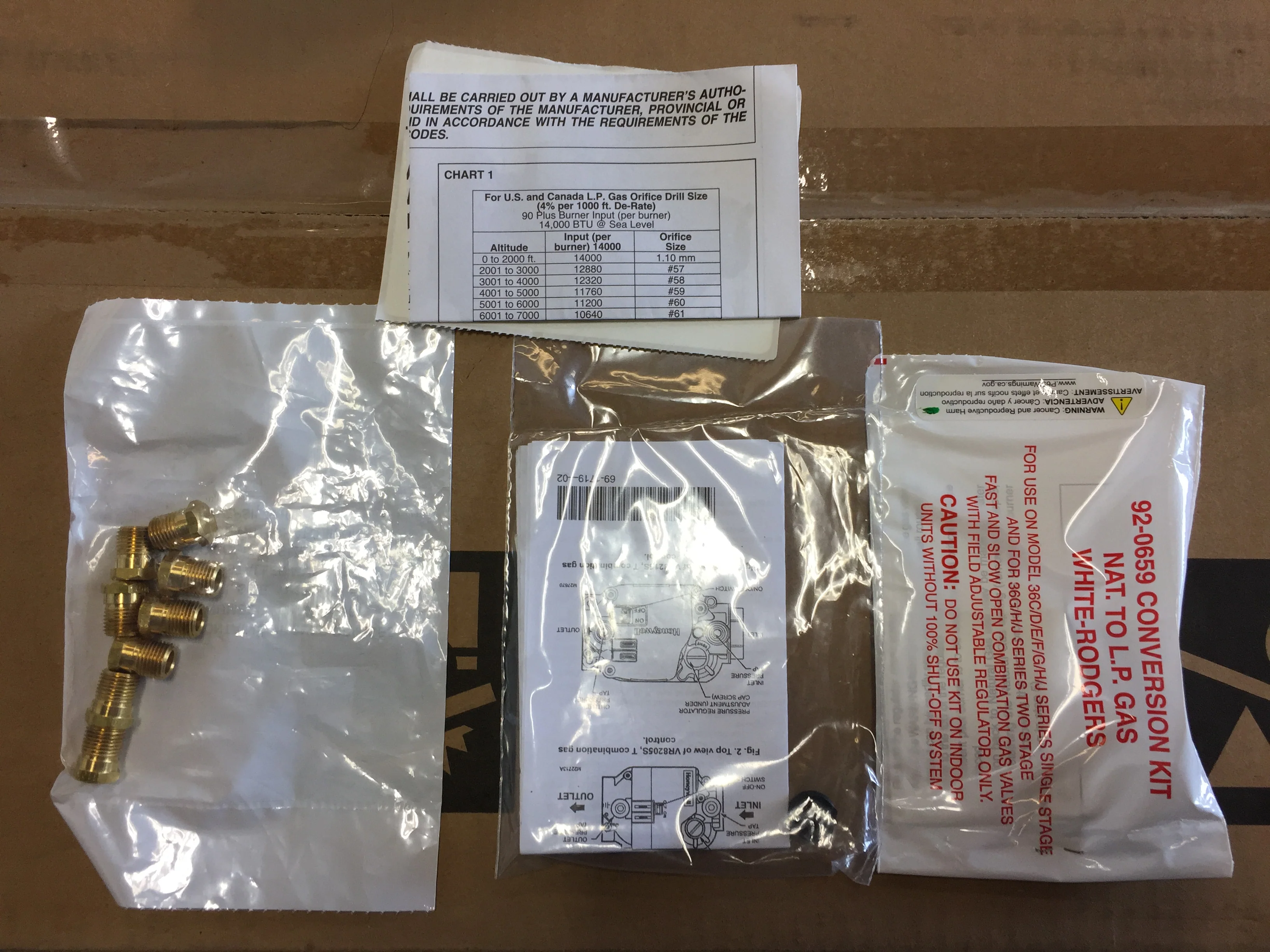 LP Conversion Kit for 90+% Single Stage Furnace - Image 4