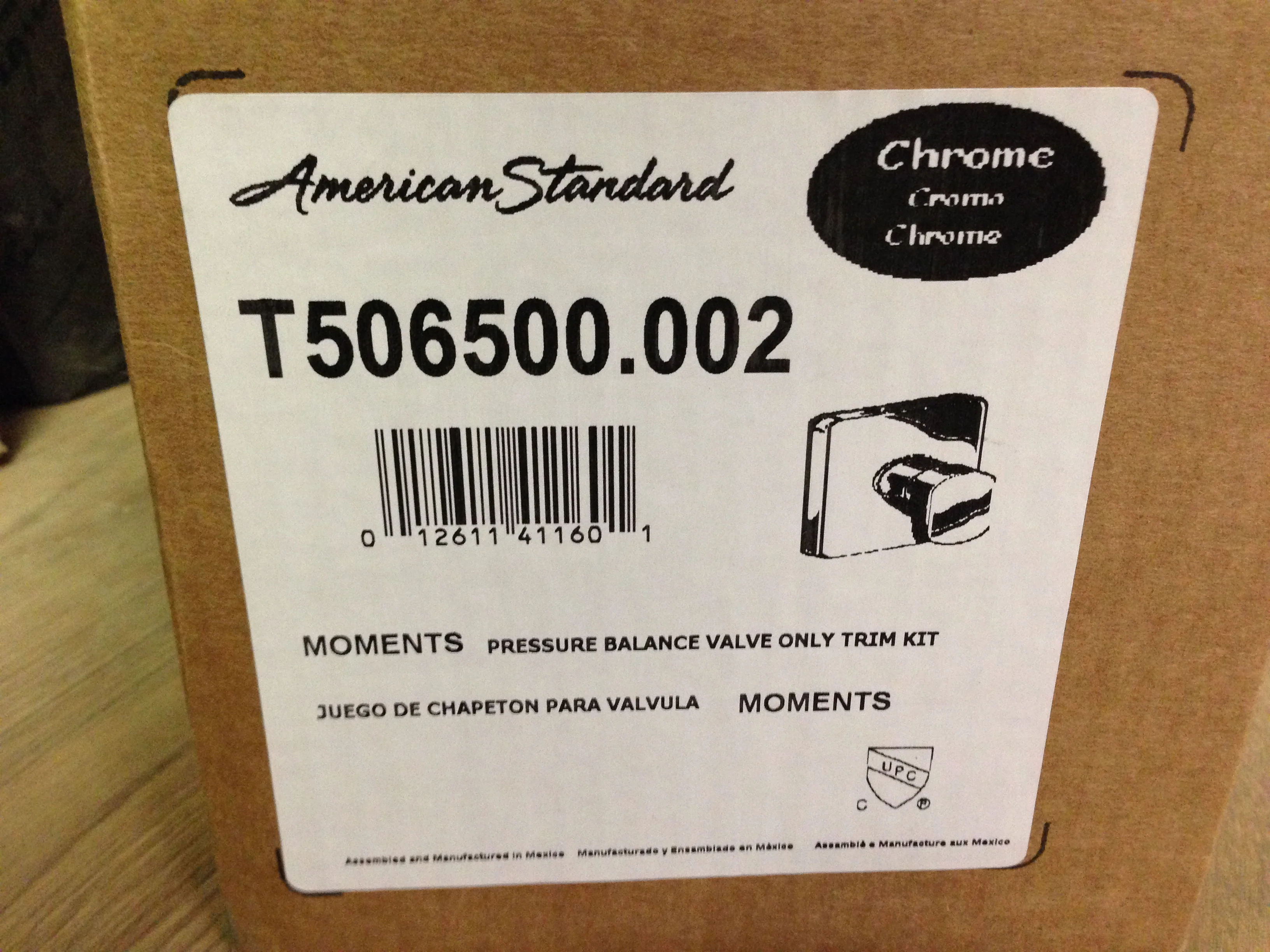 Moments Pressure Balance Trim Kit Only; Chrome - Image 2