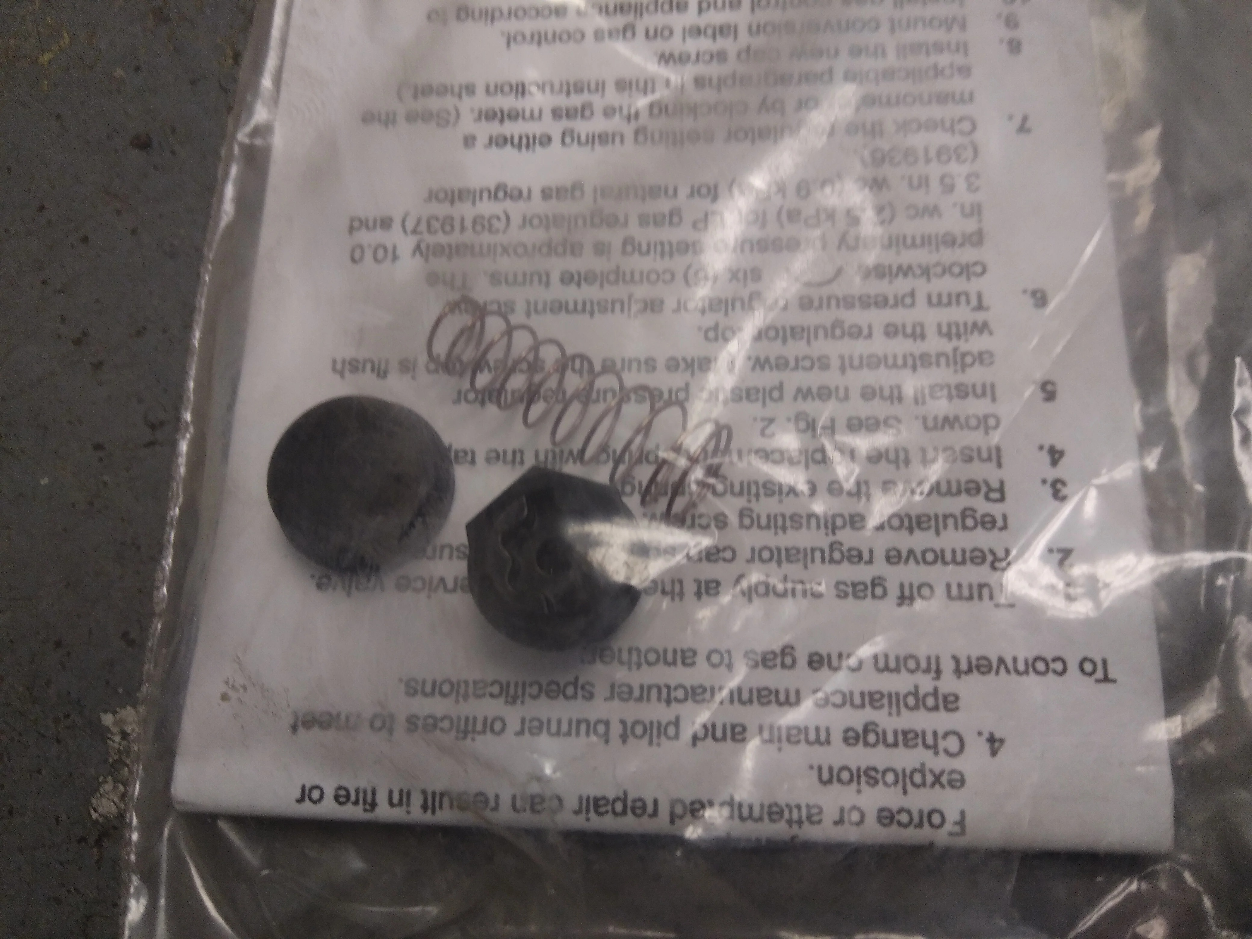 Natural Gas to LP Conversion Kit for Use with V/VR 800 Type Standard Gas Valves - Image 6