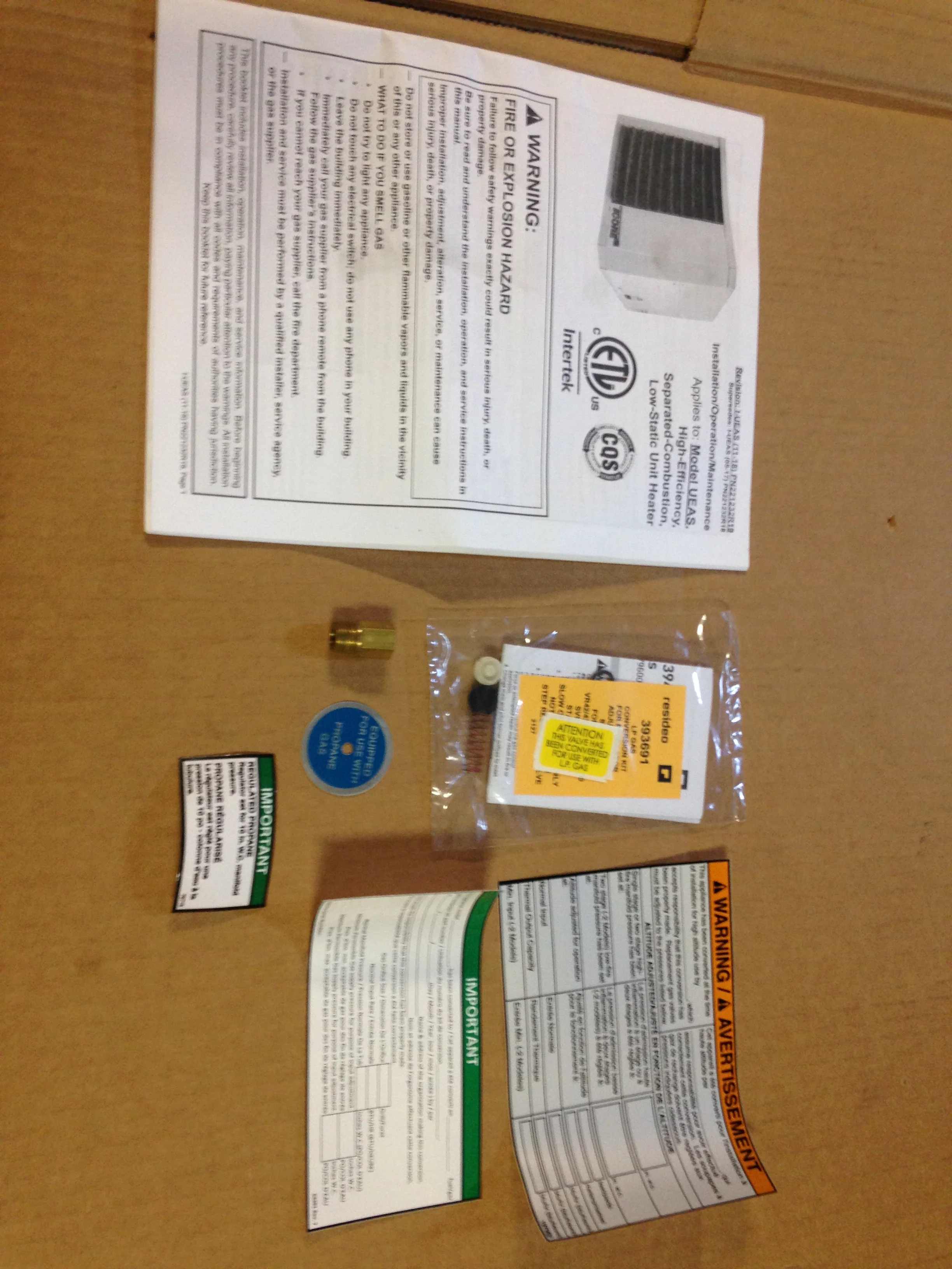 Natural Gas to LP Conversion Kit UEAS 180 - Image 5