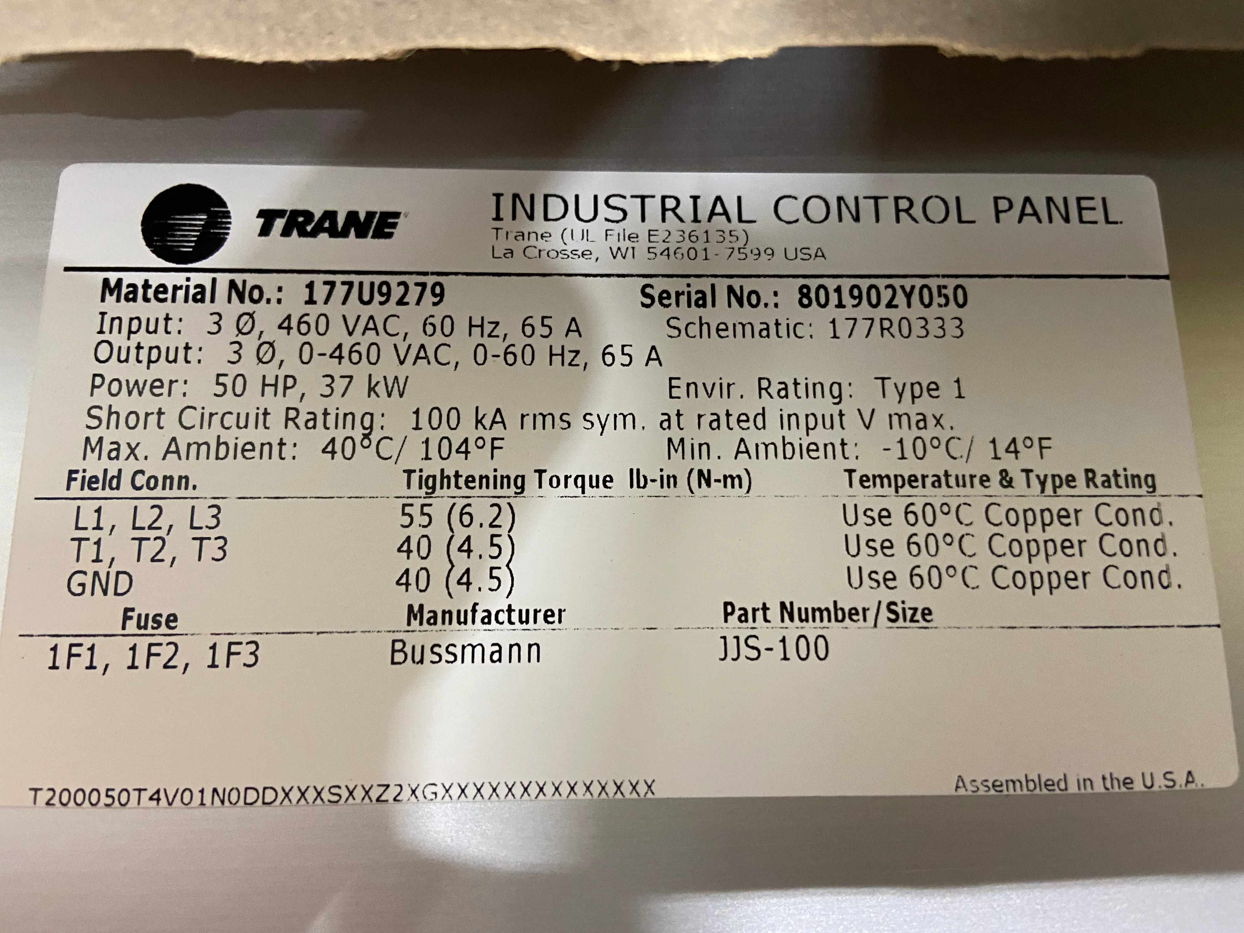 Nema 1 Vertical TR200 Series Variable Frequency Drive 460/50-60/3 - Image 4