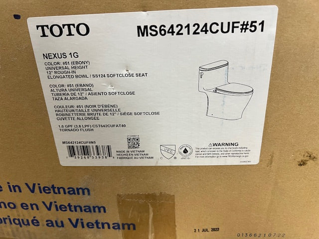 Nexus 1G Universal Height Elongated Bowl Toilet With Tank, Tank Lid And Seat, Ebony - Image 3