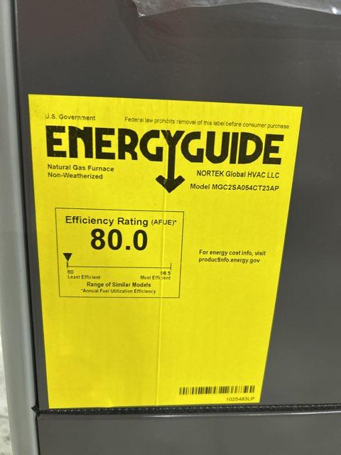 54,000 BTU Low NOx Single-Stage Upflow/Horizontal ECM Multi Speed Gas Furnace 80% 115/60/1 CFM: 1350 - Image 3