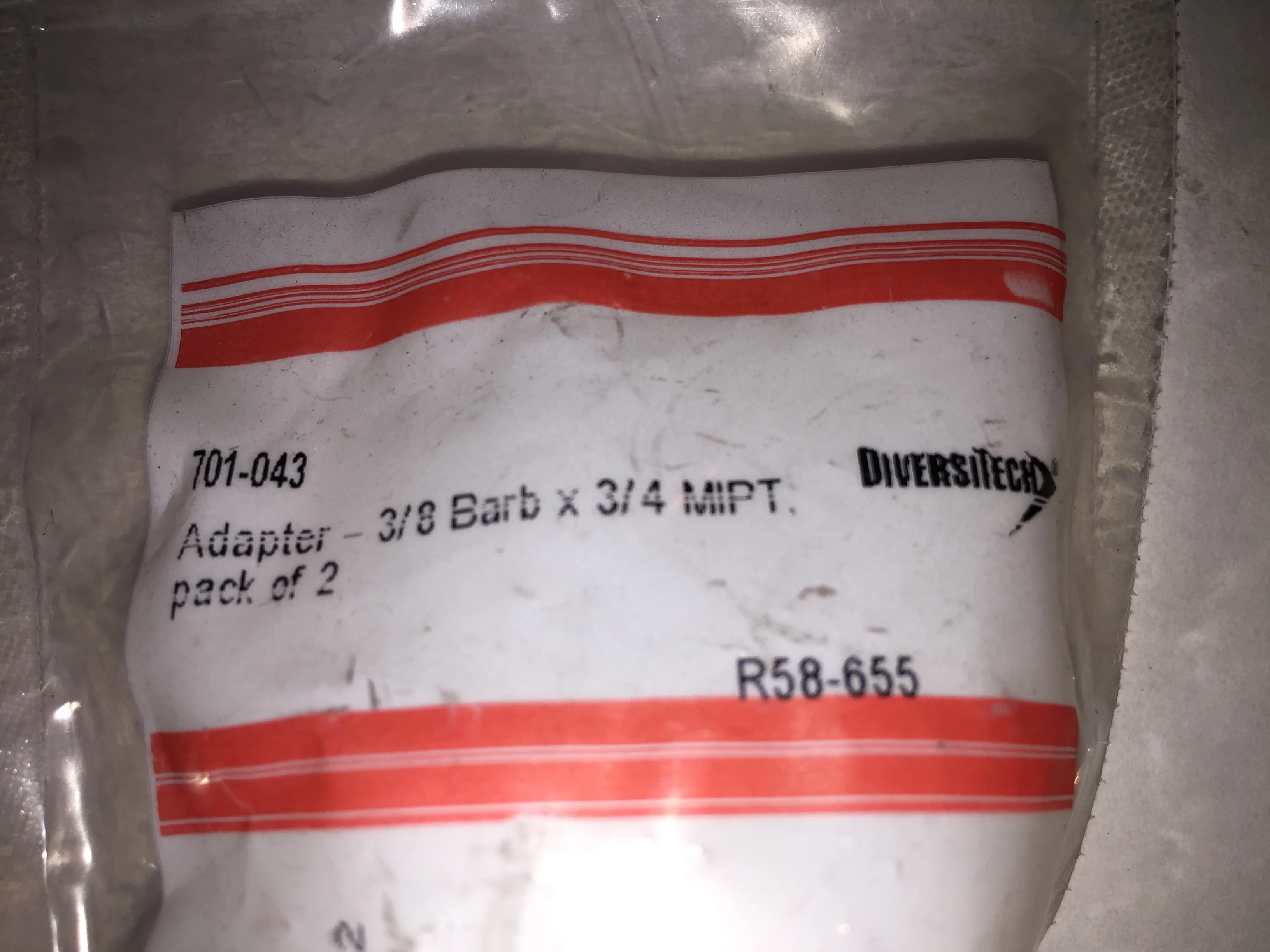NYLON MALE ADAPTER 3/8" BARB X 3/4" MIPT SOLD AS 2 PER BAG - Image 3