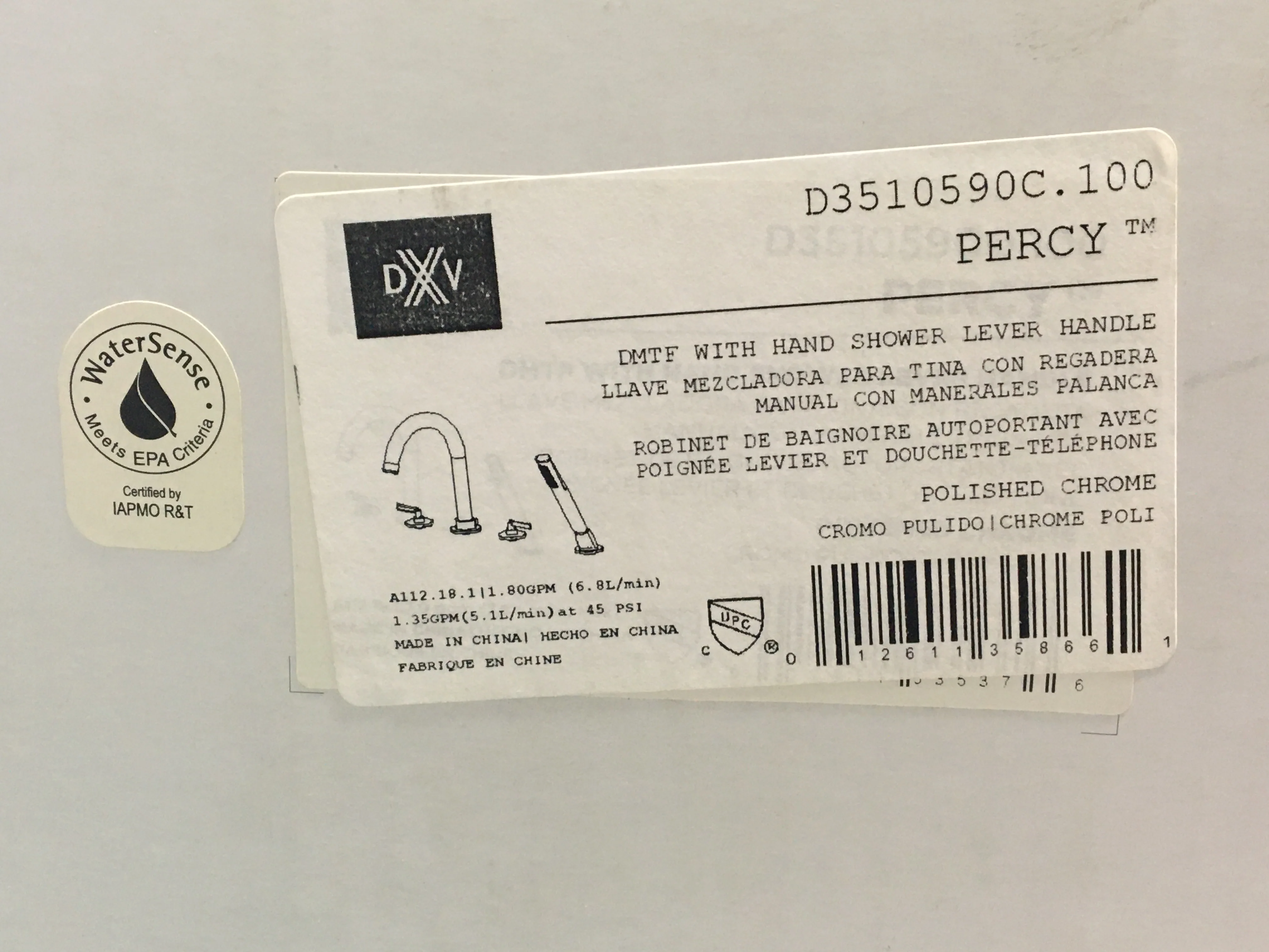 Percy 2-Handle Deck Mount Bathtub Faucet With Hand Shower And Lever Handles - Image 3